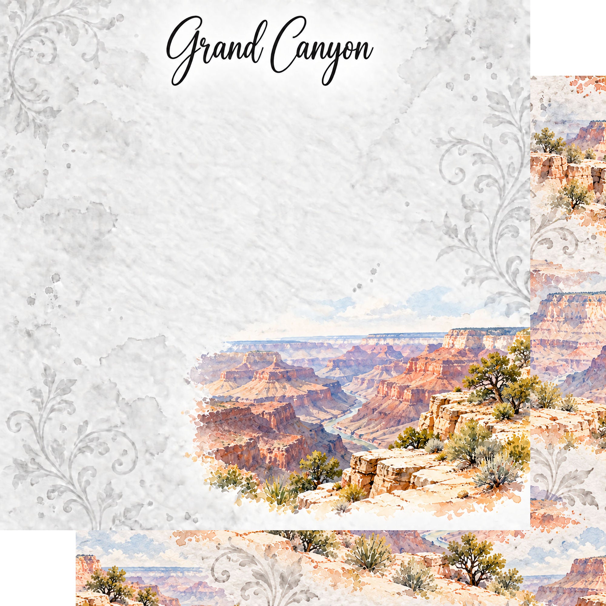 Around The World Collection Arizona Grand Canyon 12 x 12 Double-Sided Scrapbook Paper by SSC Designs