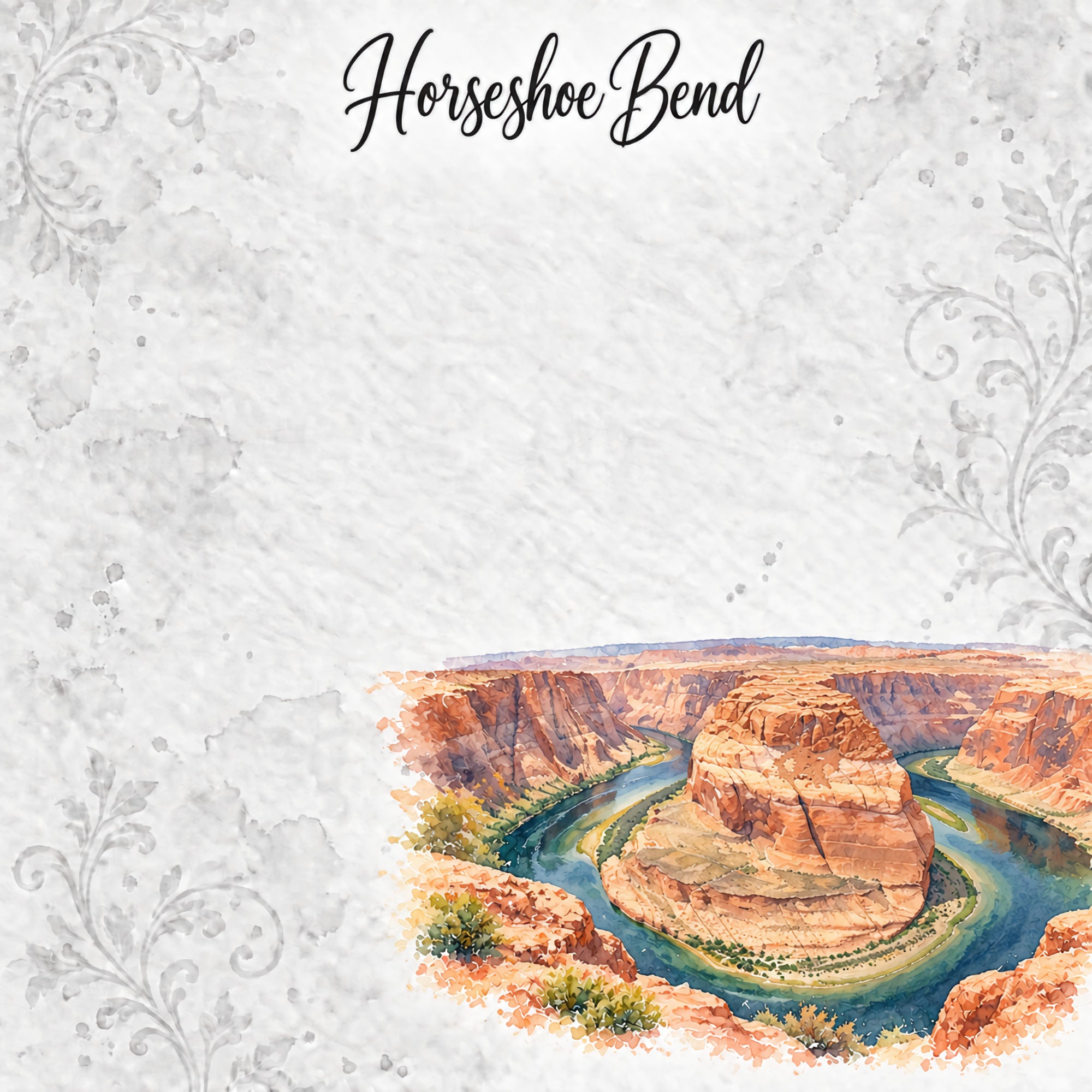 Around The World Collection Arizona Grand Canyon Horseshoe Bend 12 x 12 Double-Sided Scrapbook Paper by SSC Designs