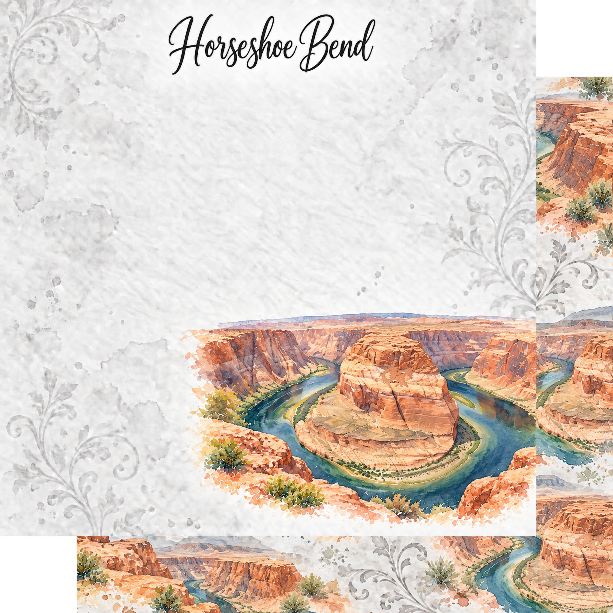 Around The World Collection Arizona Grand Canyon Horseshoe Bend 12 x 12 Double-Sided Scrapbook Paper by SSC Designs