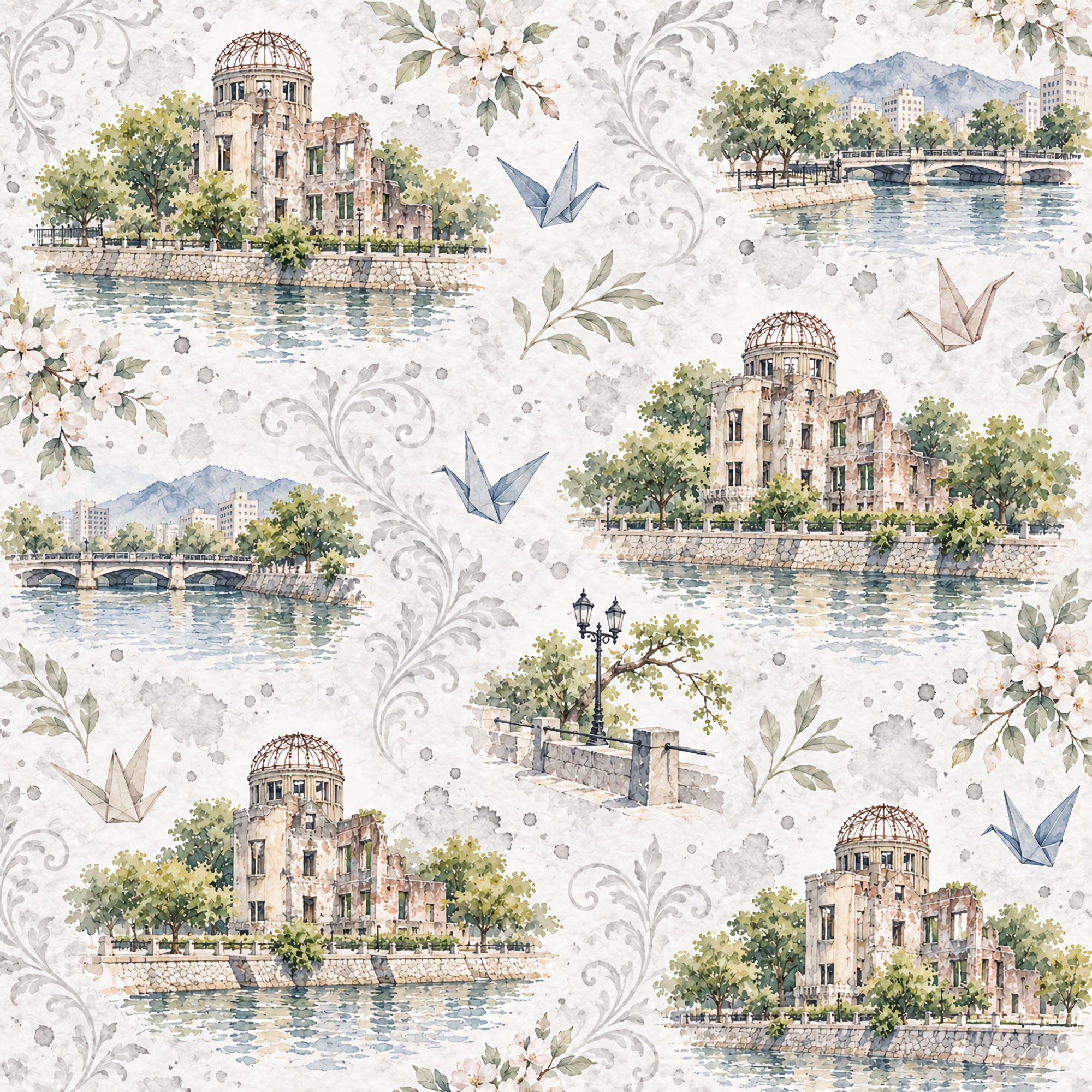 Around The World Collection Japan Hiroshima Peace Memorial 12 x 12 Double-Sided Scrapbook Paper by SSC Designs