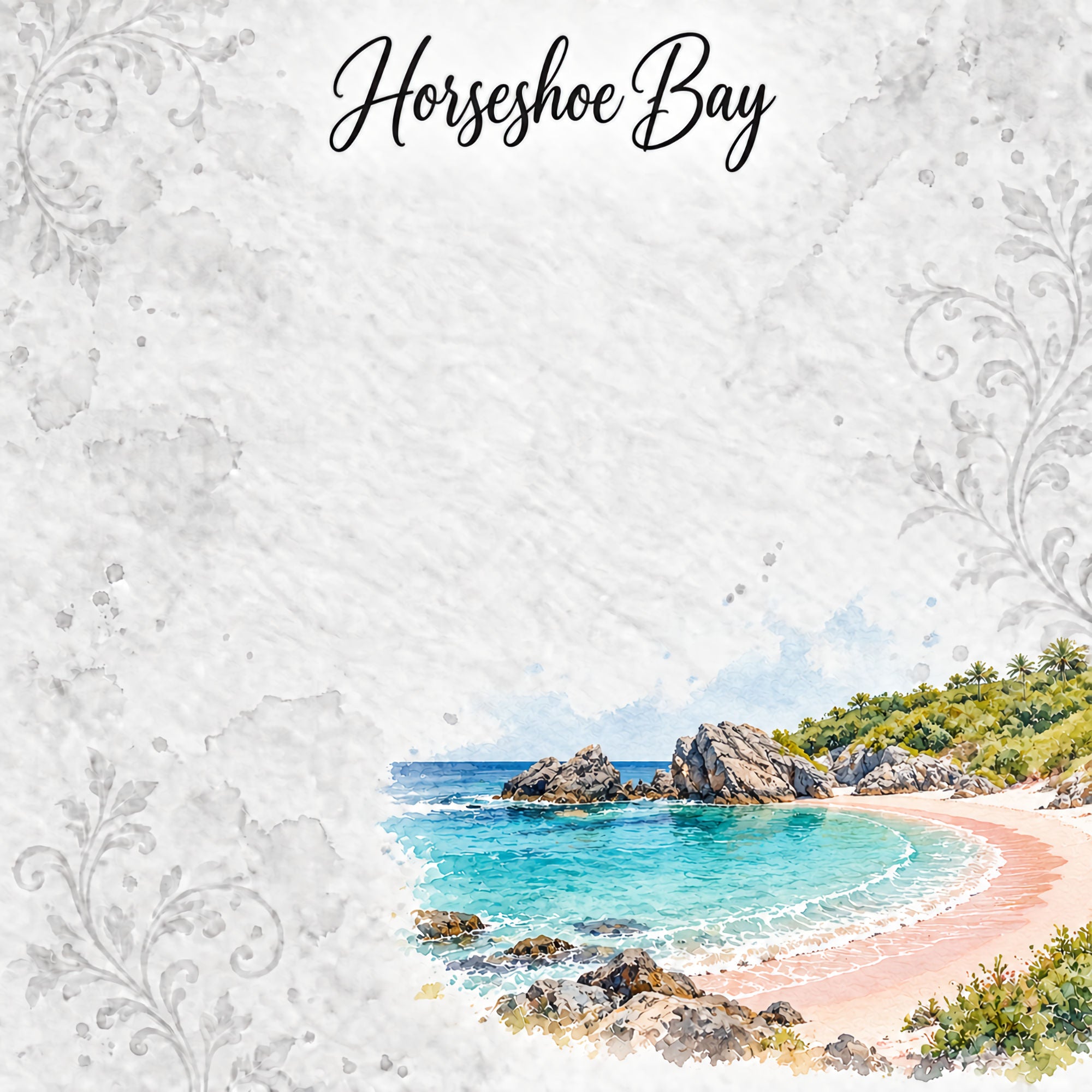 Around The World Collection Bermuda Horseshoe Bay 12 x 12 Double-Sided Scrapbook Paper by SSC Designs
