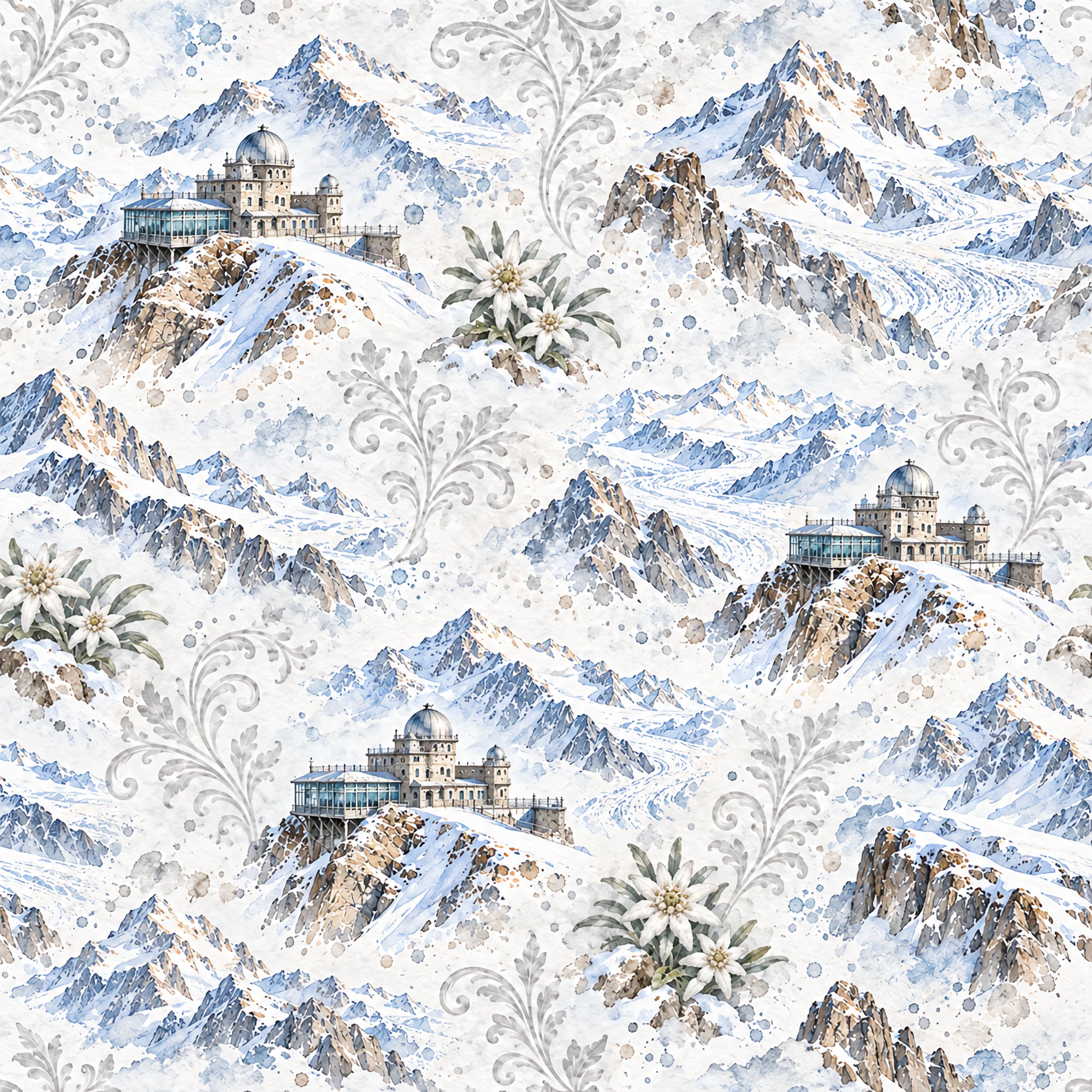 Around The World Collection Switzerland Jungfraujoch 12 x 12 Double-Sided Scrapbook Paper by SSC Designs
