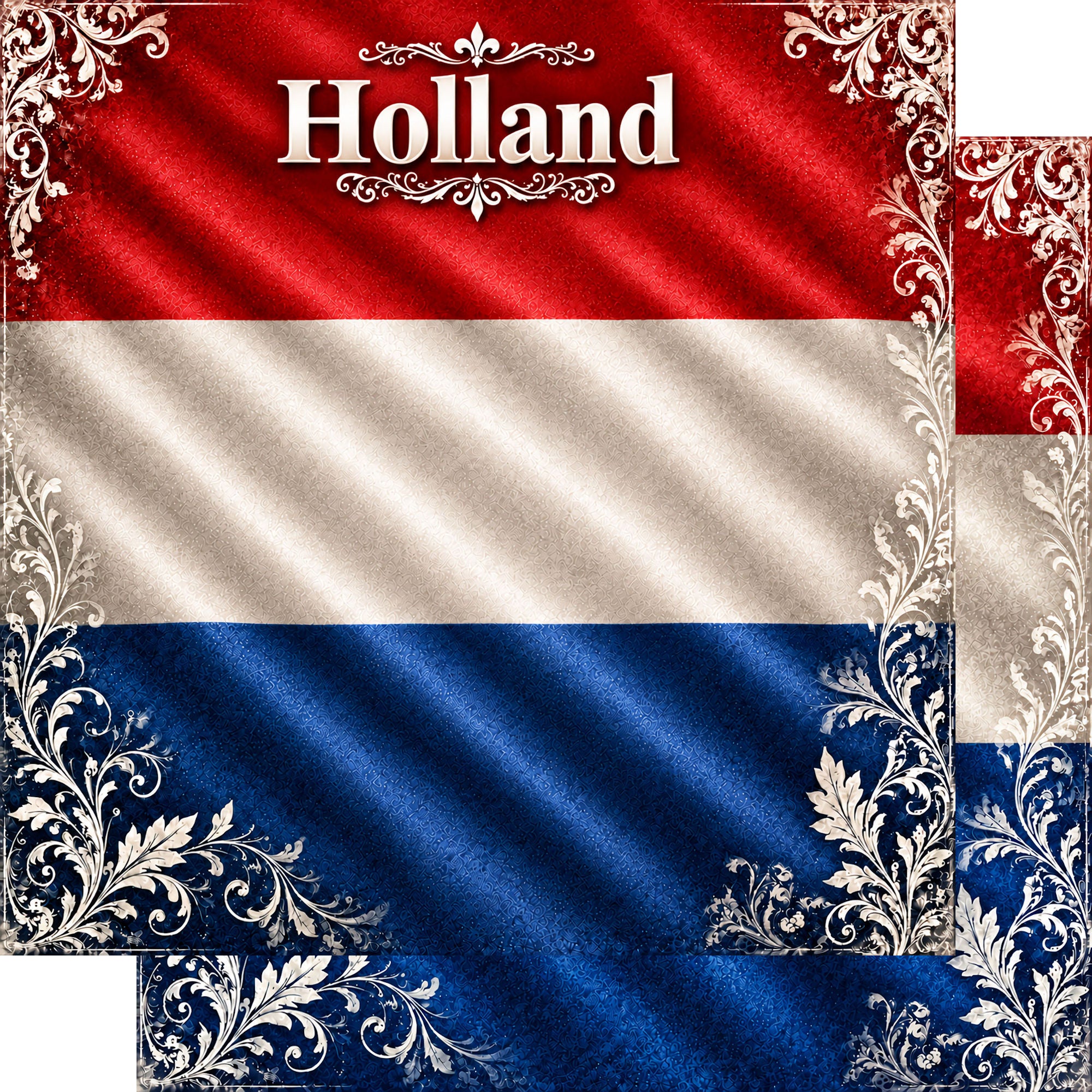 Around The World Collection Holland Flag 12 x 12 Double-Sided Scrapbook Paper by SSC Designs