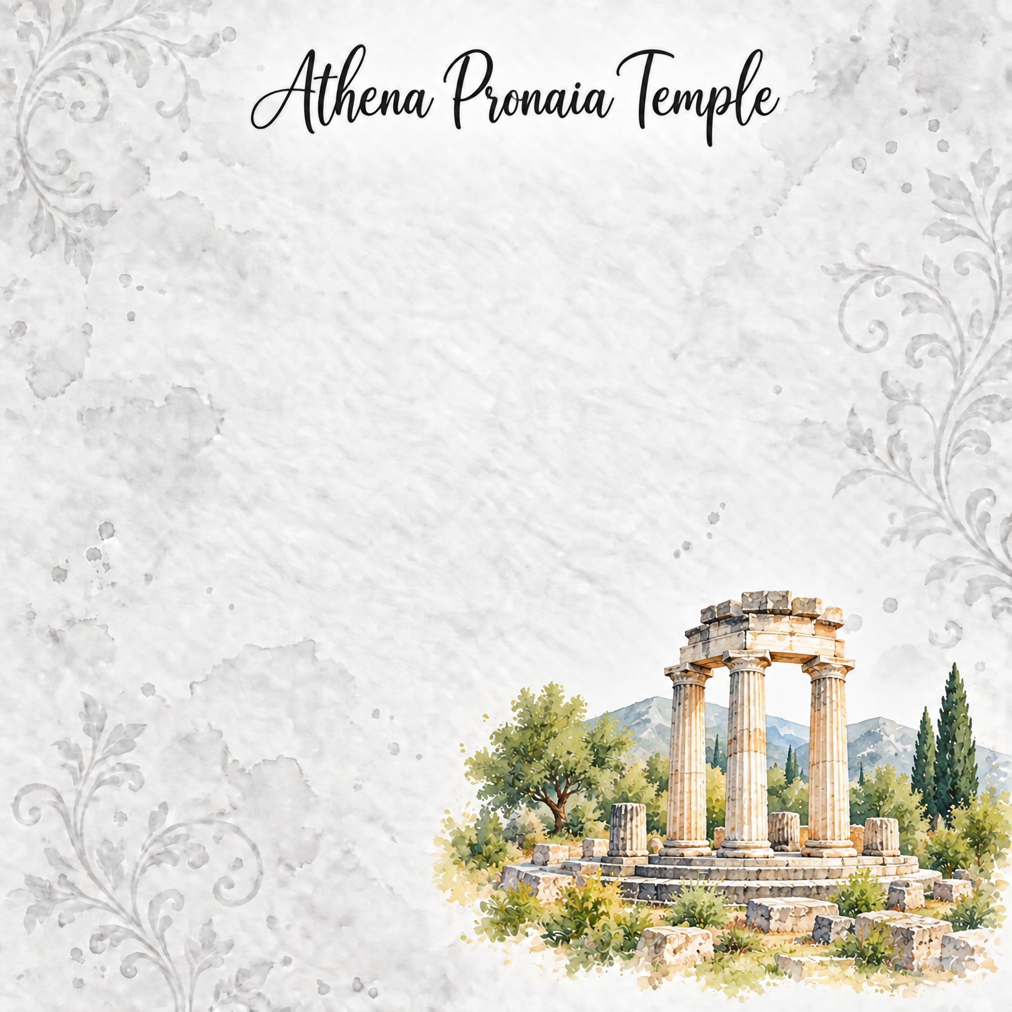 Around The World Collection Greece Athena Pronaia Temple 12 x 12 Double-Sided Scrapbook Paper by SSC Designs