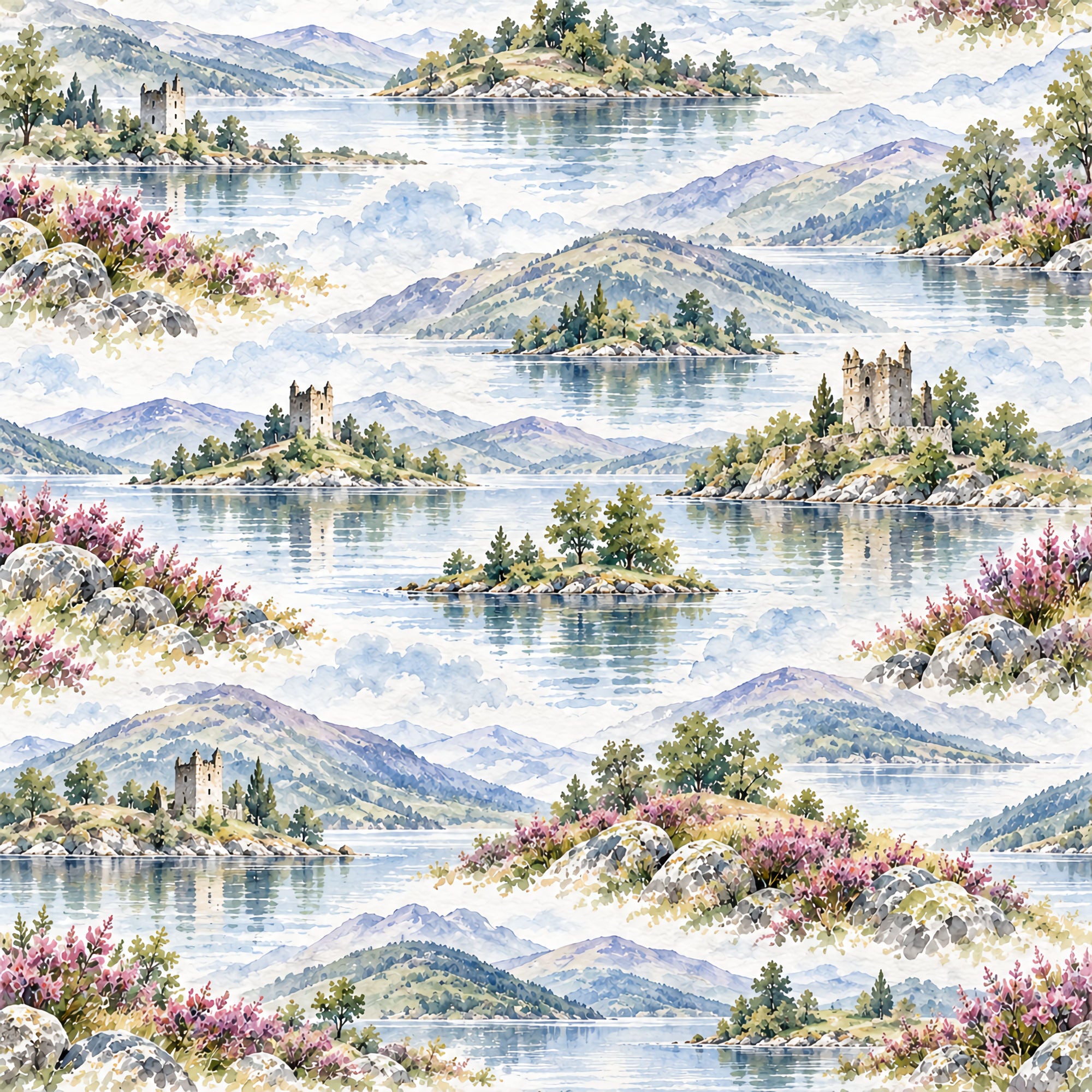 Around The World Collection Scotland Loch Ness 12 x 12 Double-Sided Scrapbook Paper by SSC Designs