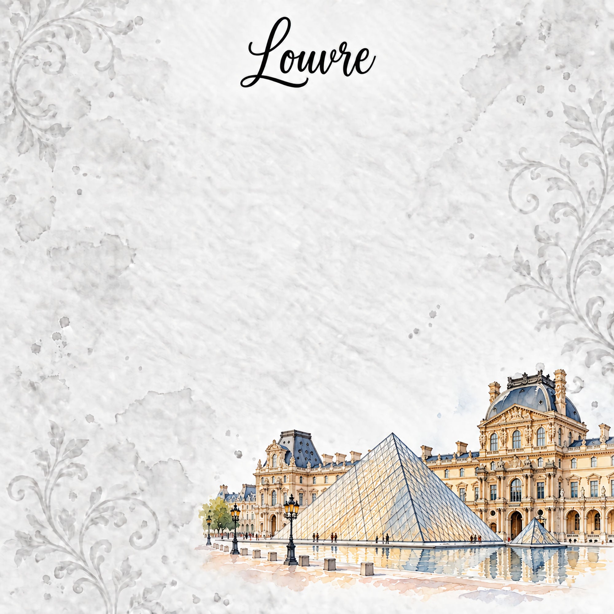 Around The World Collection France Louvre 12 x 12 Double-Sided Scrapbook Paper by SSC Designs