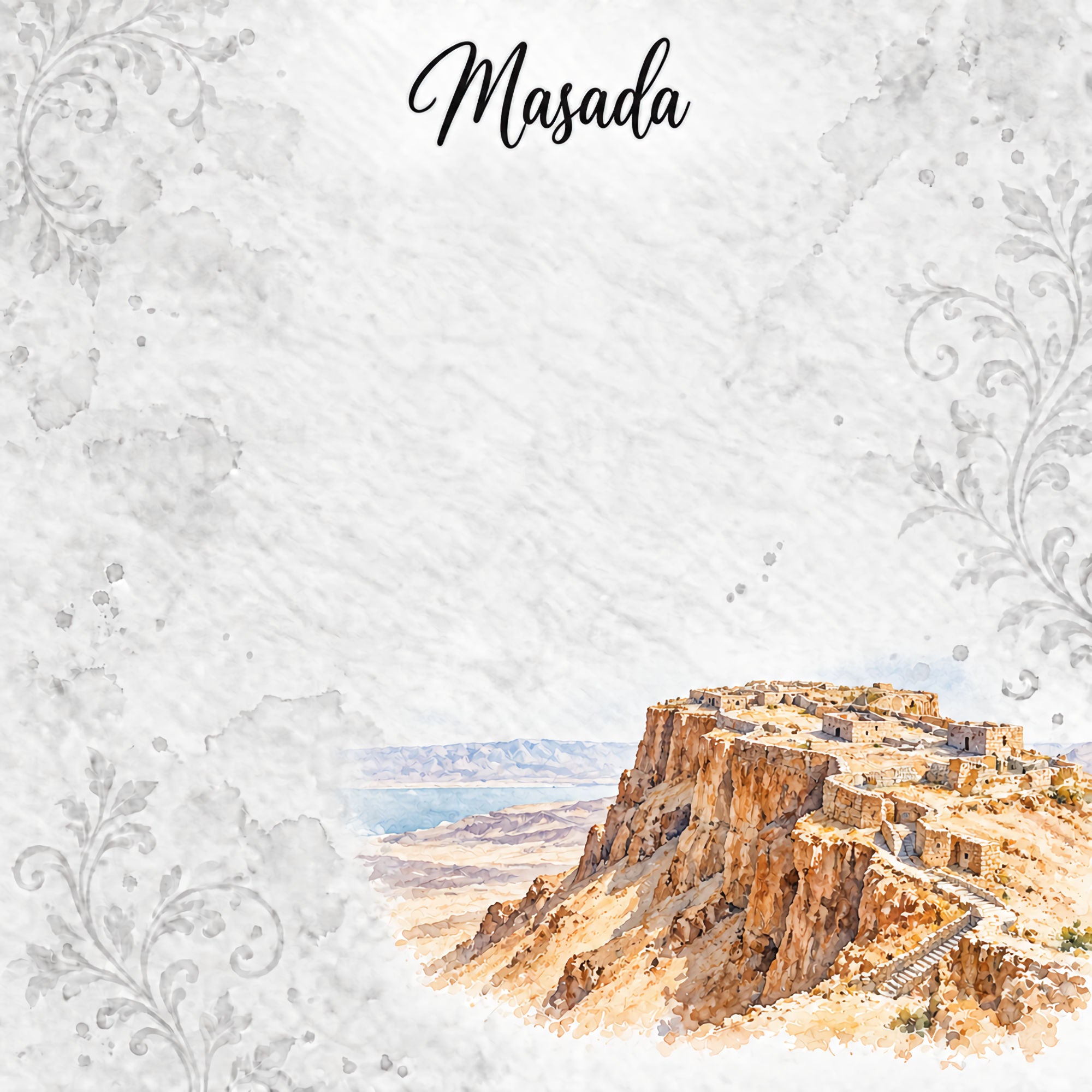 Around The World Collection Israel Masada 12 x 12 Double-Sided Scrapbook Paper by SSC Designs