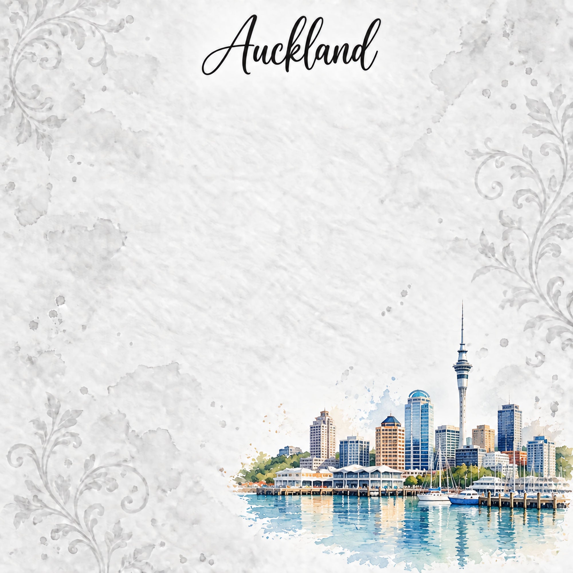 Around The World Collection New Zealand Auckland 12 x 12 Double-Sided Scrapbook Paper by SSC Designs