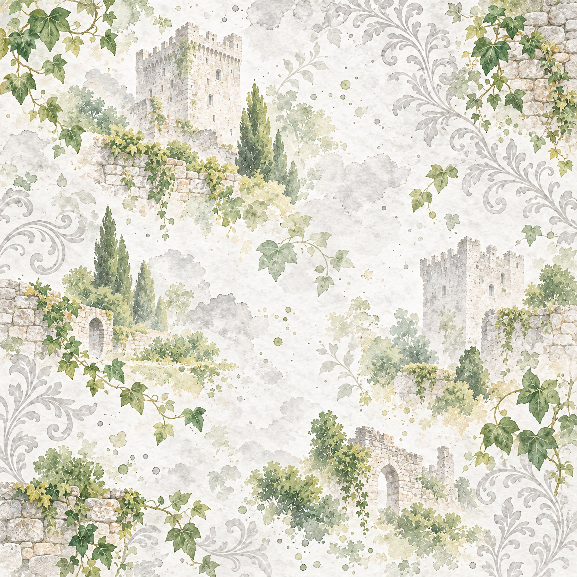 Around The World Collection Ireland Blarney Castle 12 x 12 Double-Sided Scrapbook Paper by SSC Designs