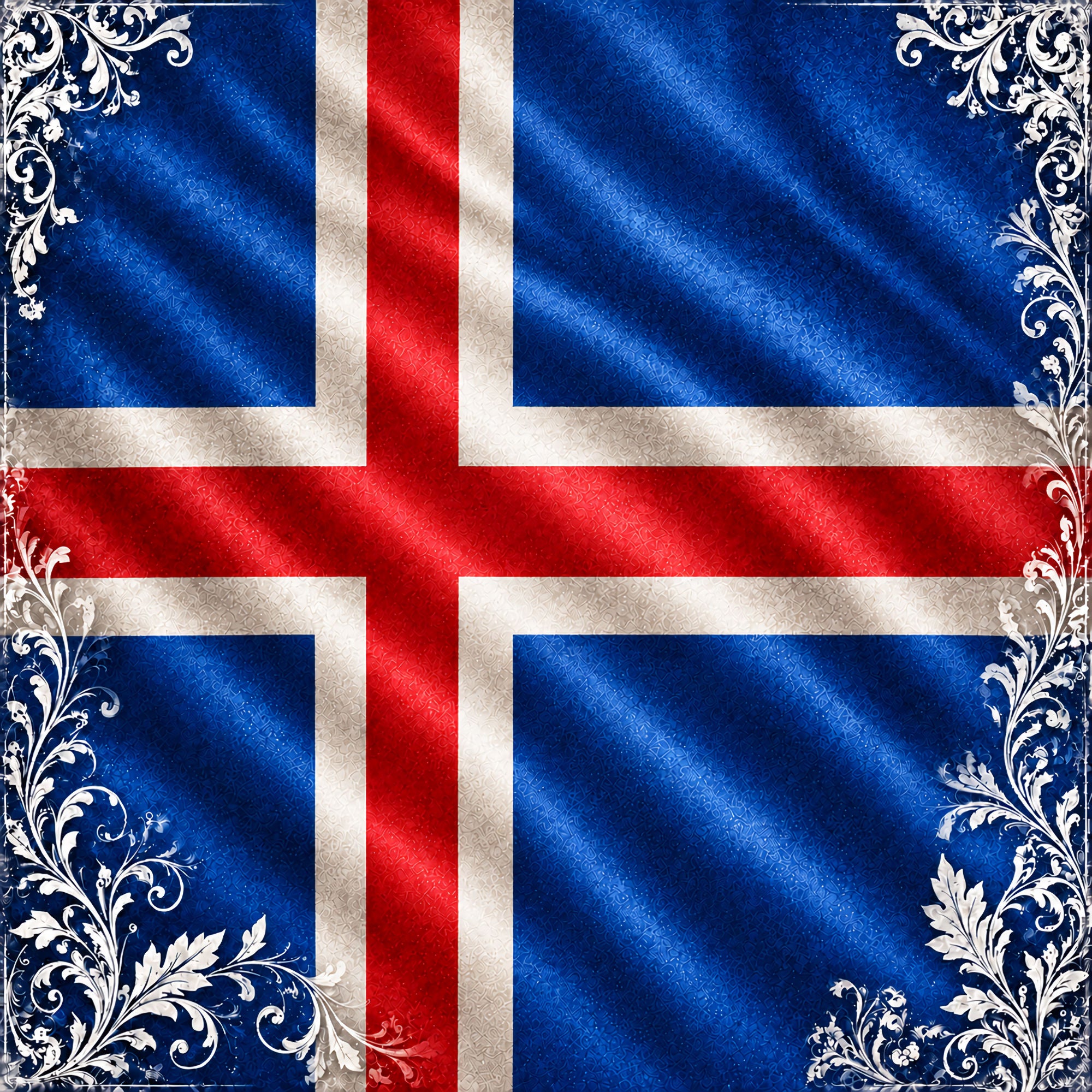 Around The World Collection Iceland Flag 12 x 12 Double-Sided Scrapbook Paper by SSC Designs