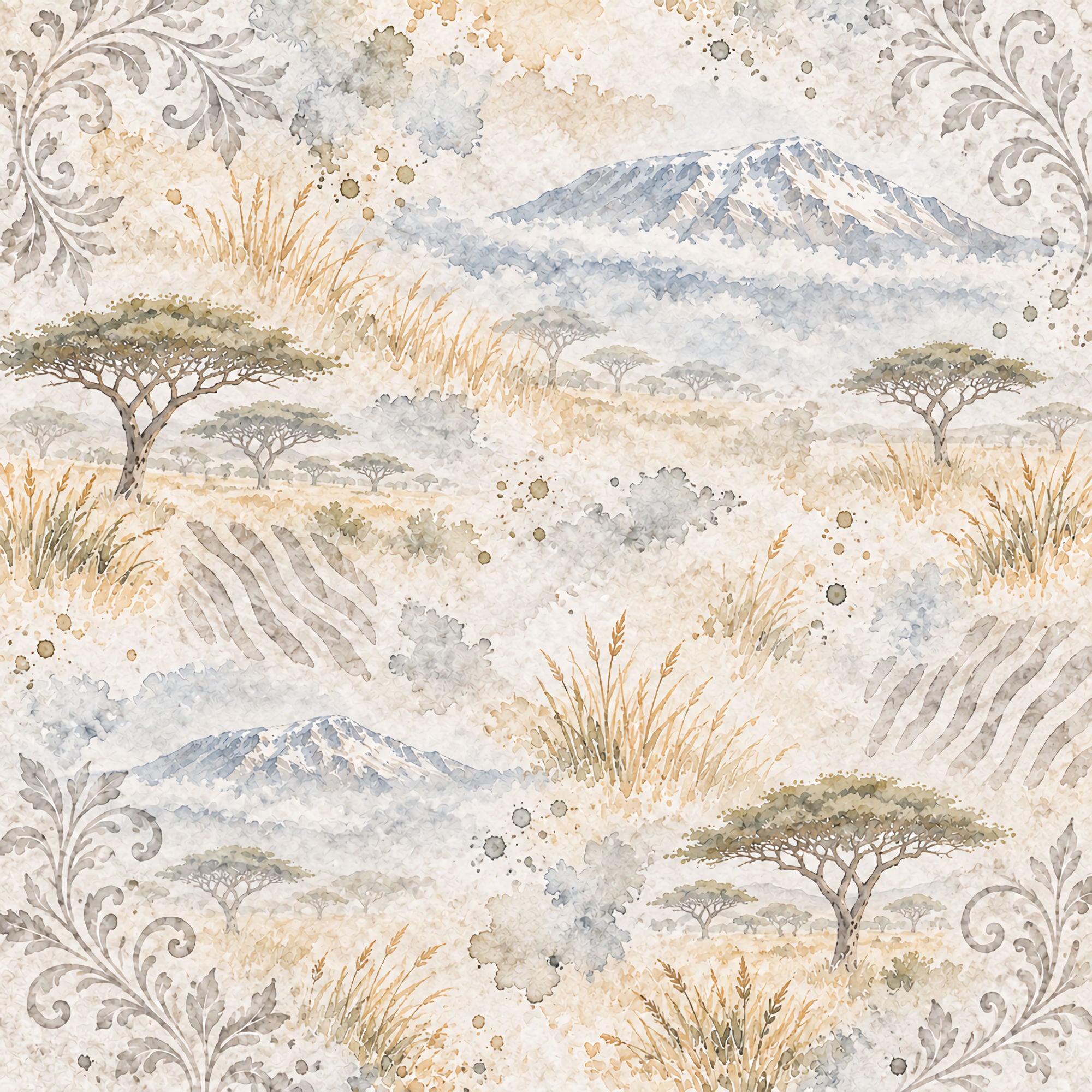 Around The World Collection Tanzania Mount Kilimanjaro 12 x 12 Double-Sided Scrapbook Paper by SSC Designs