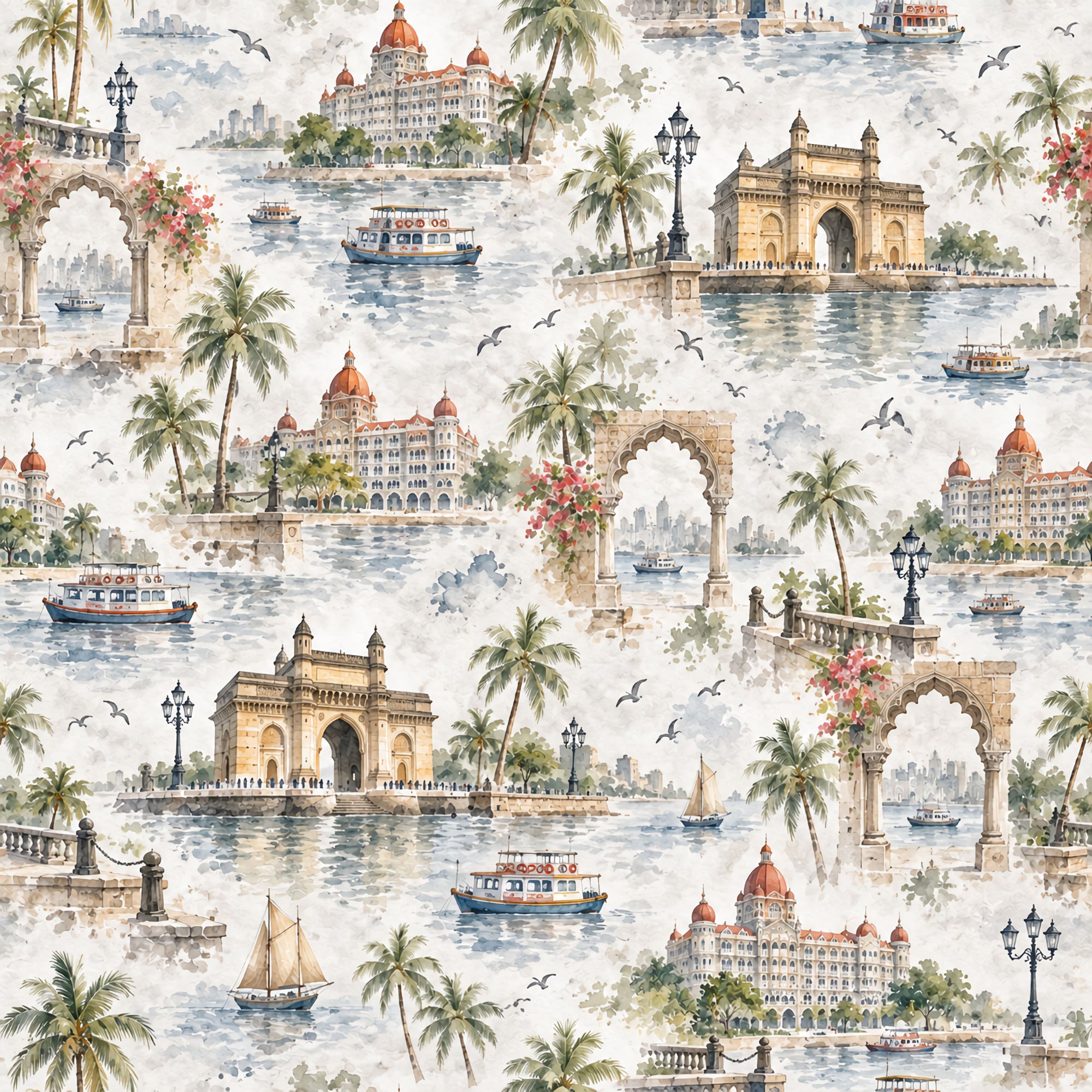Around The World Collection India Mumbai 12 x 12 Double-Sided Scrapbook Paper by SSC Designs