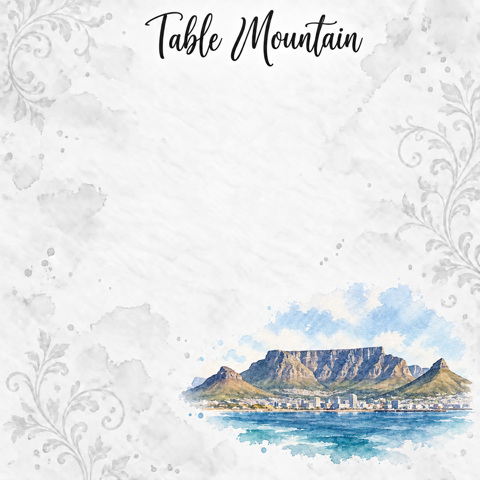 Around The World Collection South Africa Table Mountain 12 x 12 Double-Sided Scrapbook Paper by SSC Designs