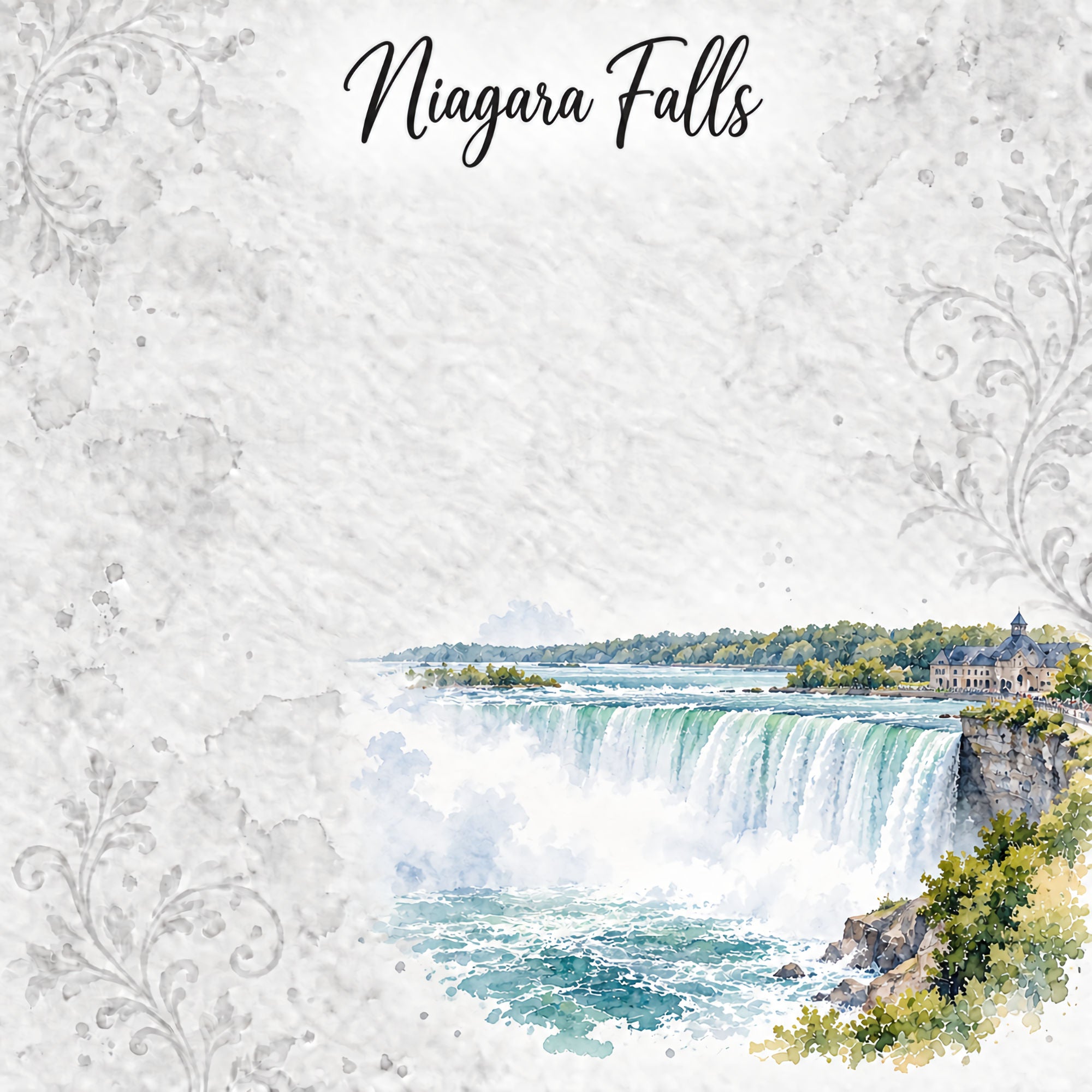 Around The World Collection Canada Niagara Falls 12 x 12 Double-Sided Scrapbook Paper by SSC Designs