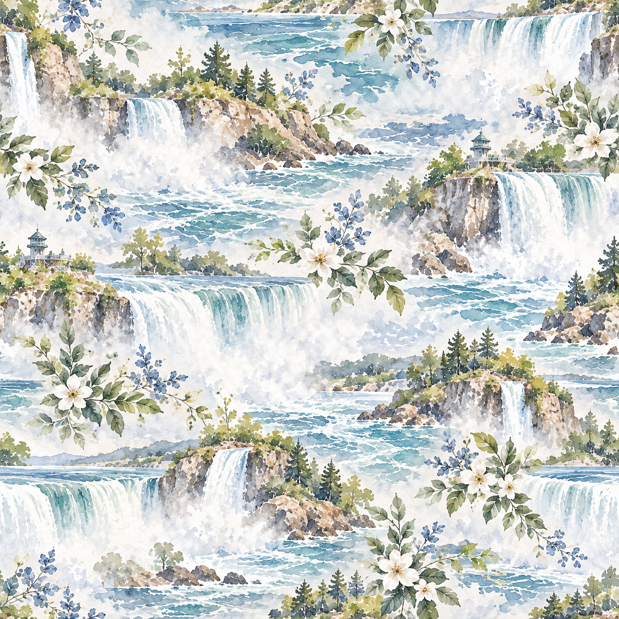 Around The World Collection Canada Niagara Falls 12 x 12 Double-Sided Scrapbook Paper by SSC Designs