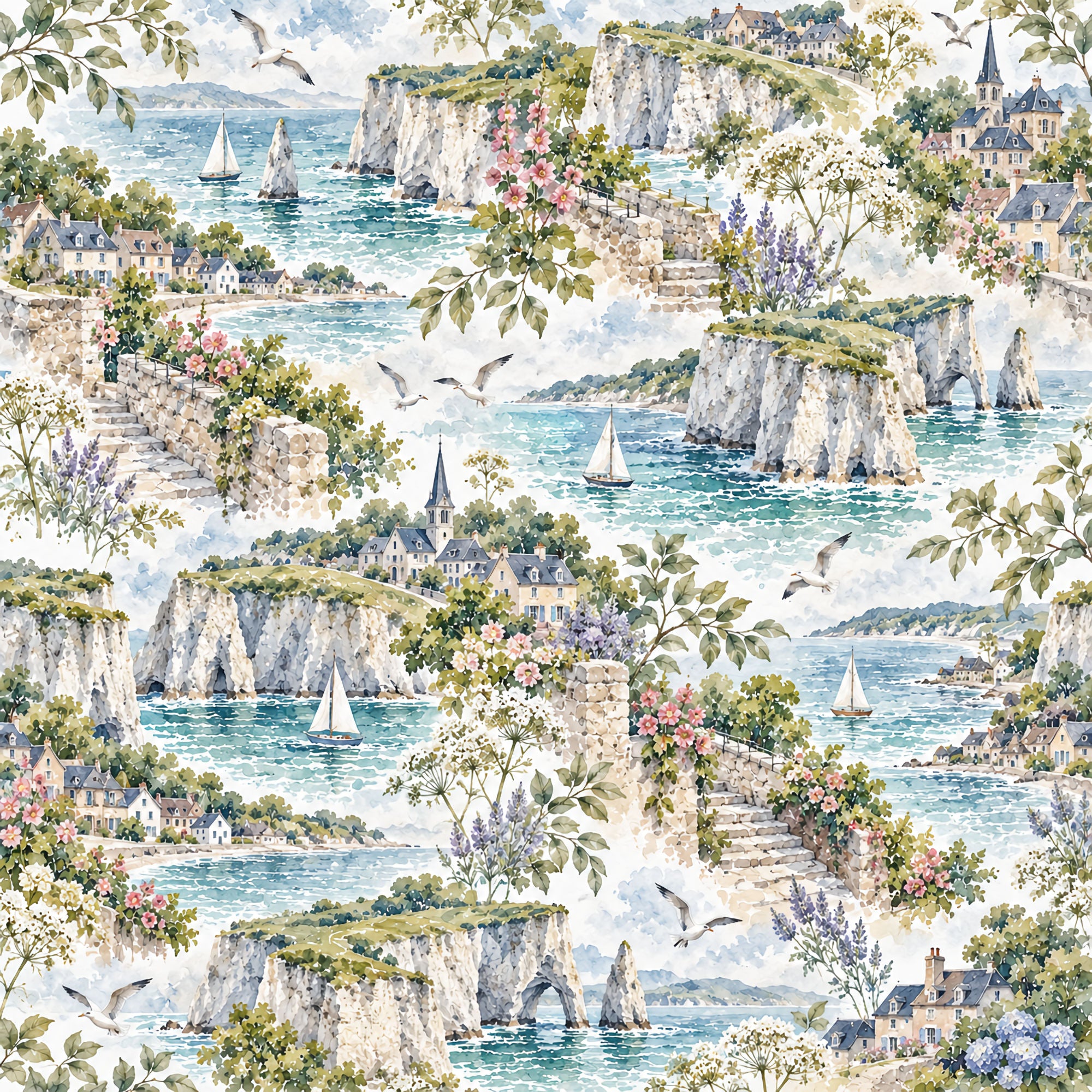 Around The World Collection France Normandy 12 x 12 Double-Sided Scrapbook Paper by SSC Designs