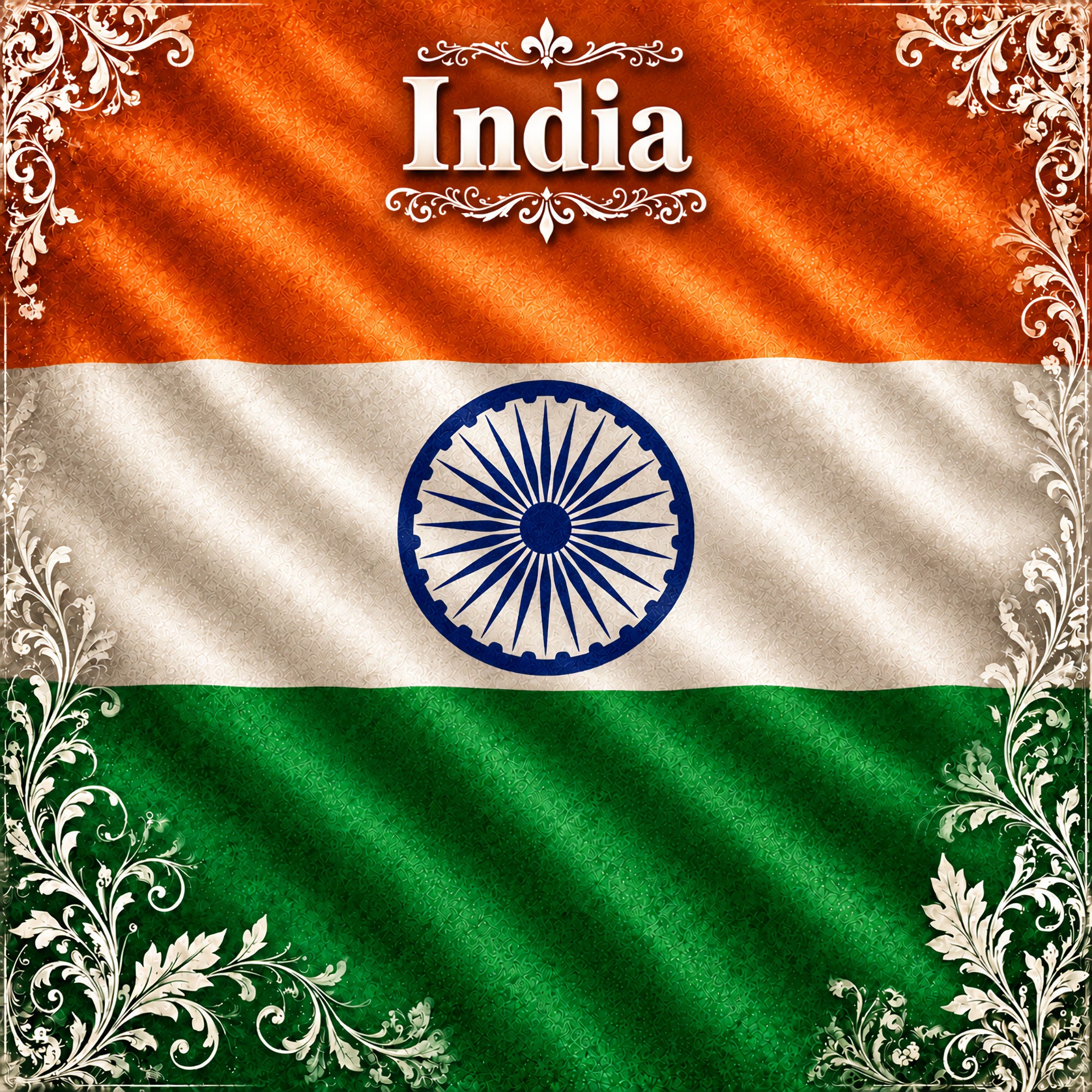 Around The World Collection India Flag 12 x 12 Double-Sided Scrapbook Paper by SSC Designs