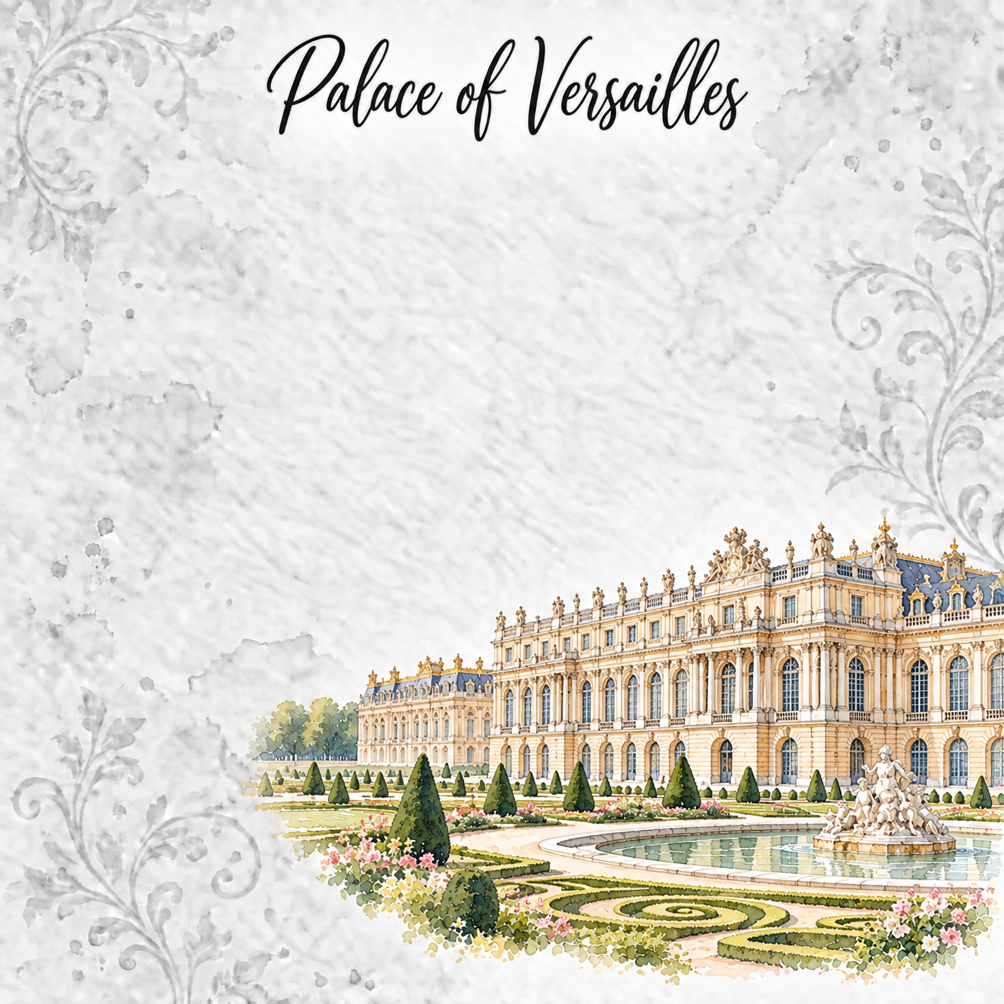 Around The World Collection France Palace of Versailles 12 x 12 Double-Sided Scrapbook Paper by SSC Designs