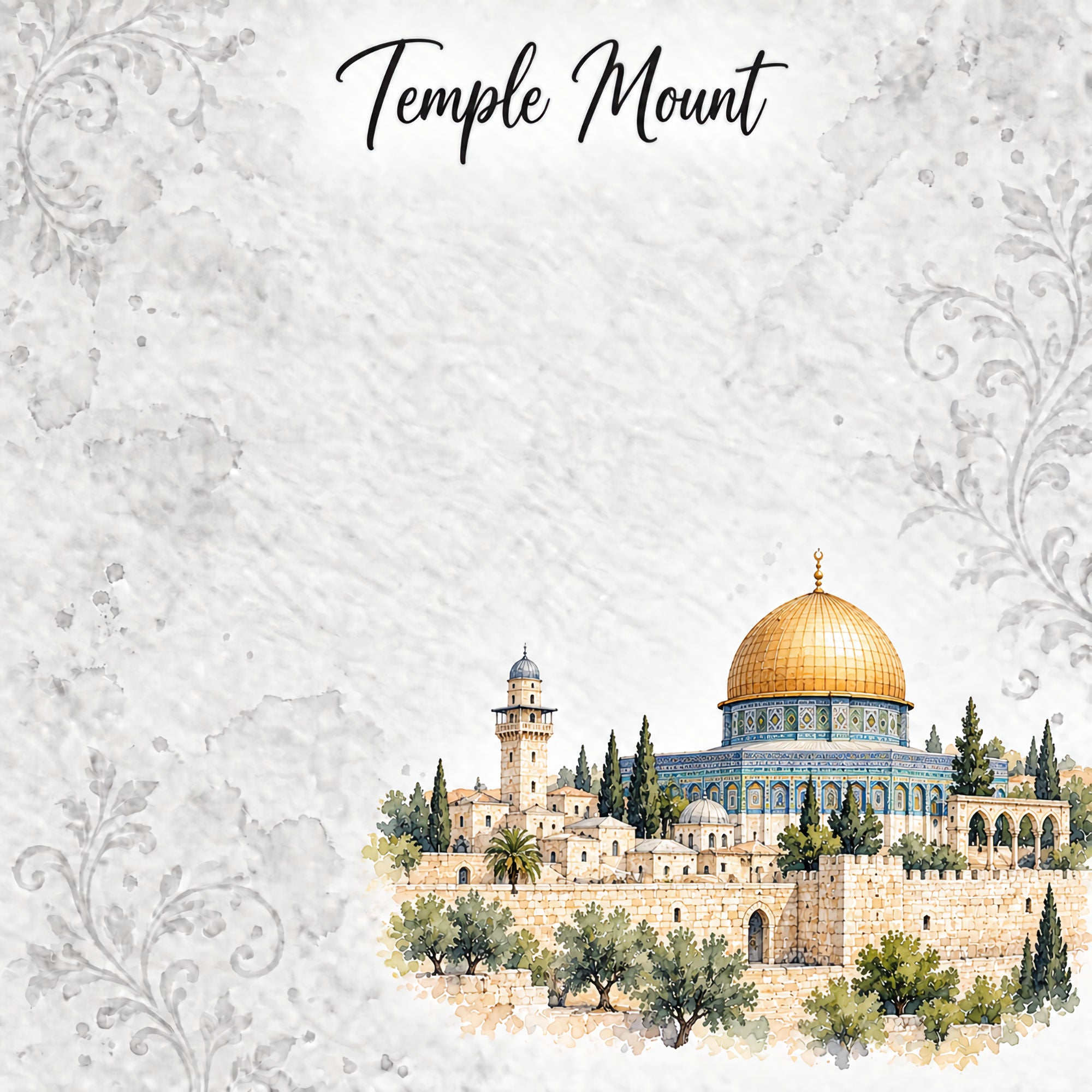 Around The World Collection Israel Temple Mount 12 x 12 Double-Sided Scrapbook Paper by SSC Designs