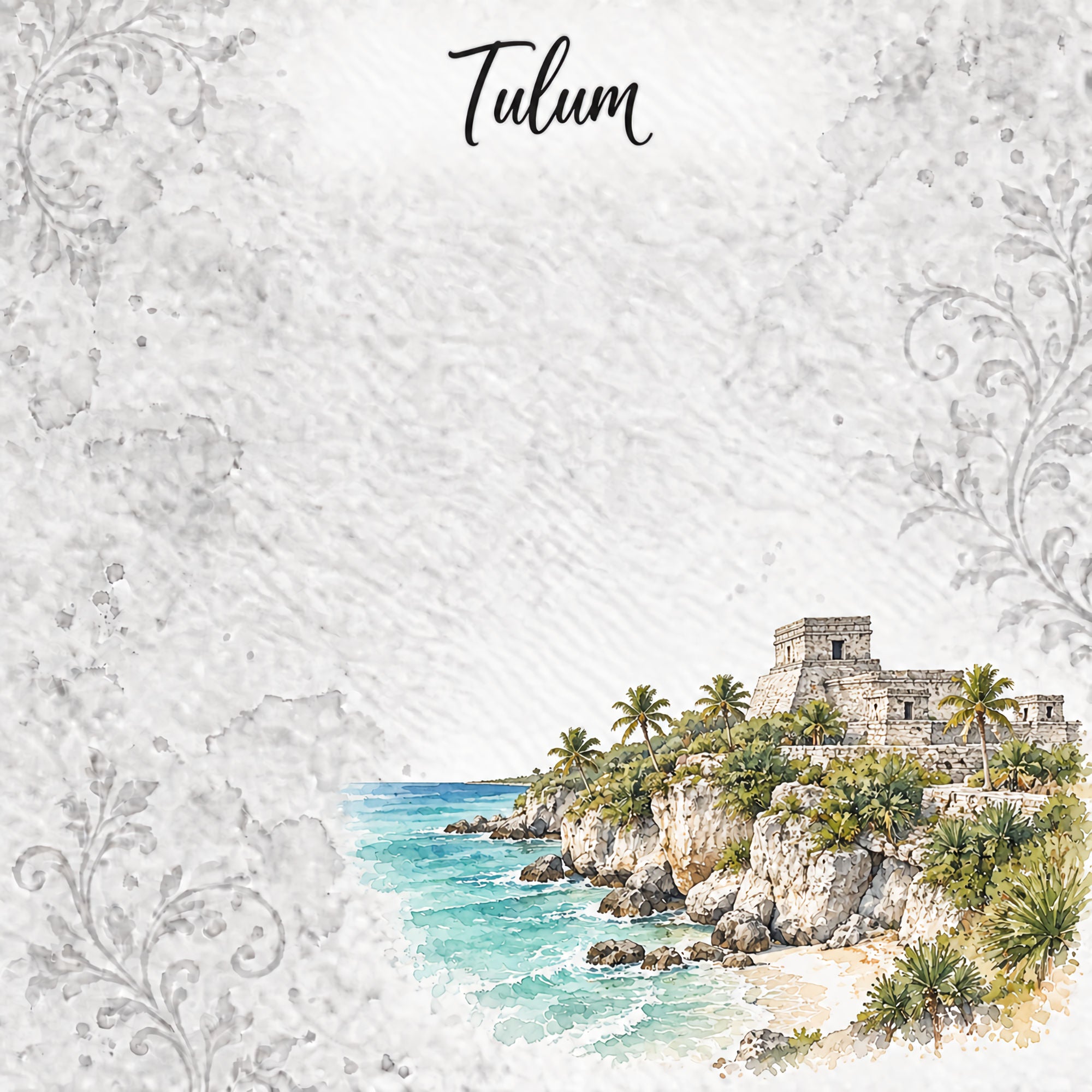 Around The World Collection Mexico Tulum 12 x 12 Double-Sided Scrapbook Paper by SSC Designs