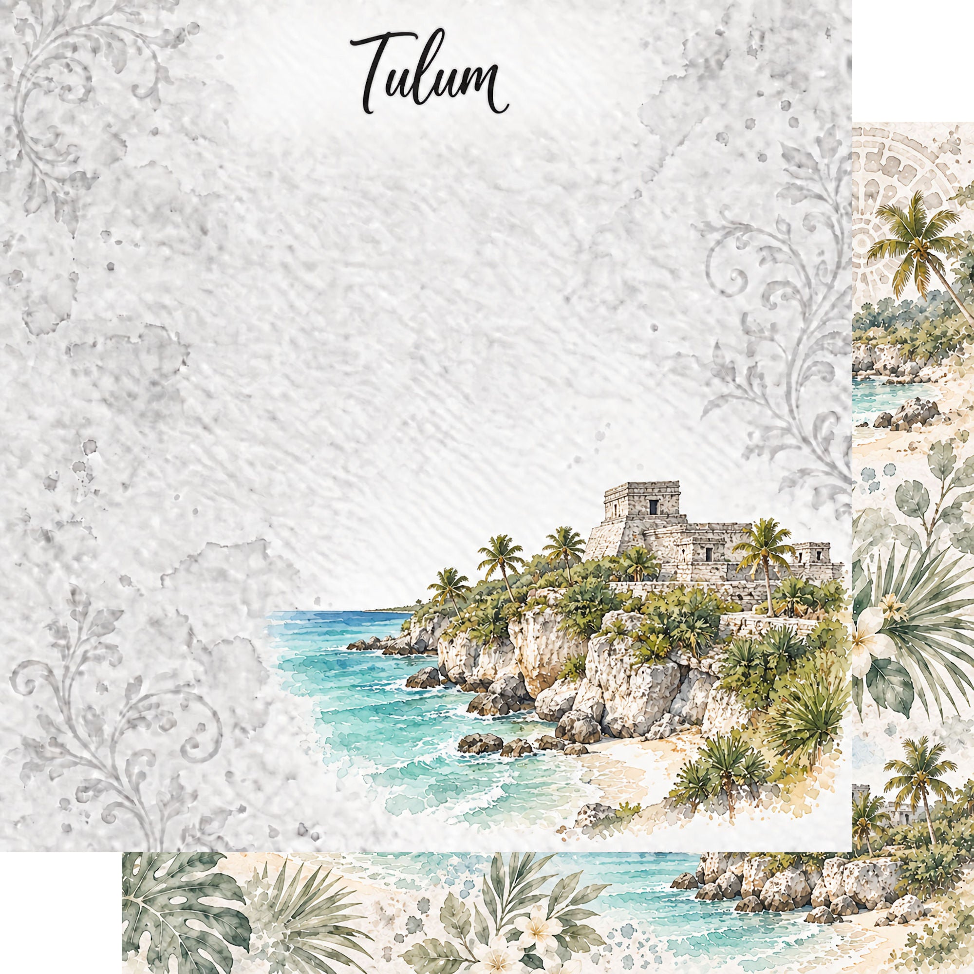Around The World Collection Mexico Tulum 12 x 12 Double-Sided Scrapbook Paper by SSC Designs
