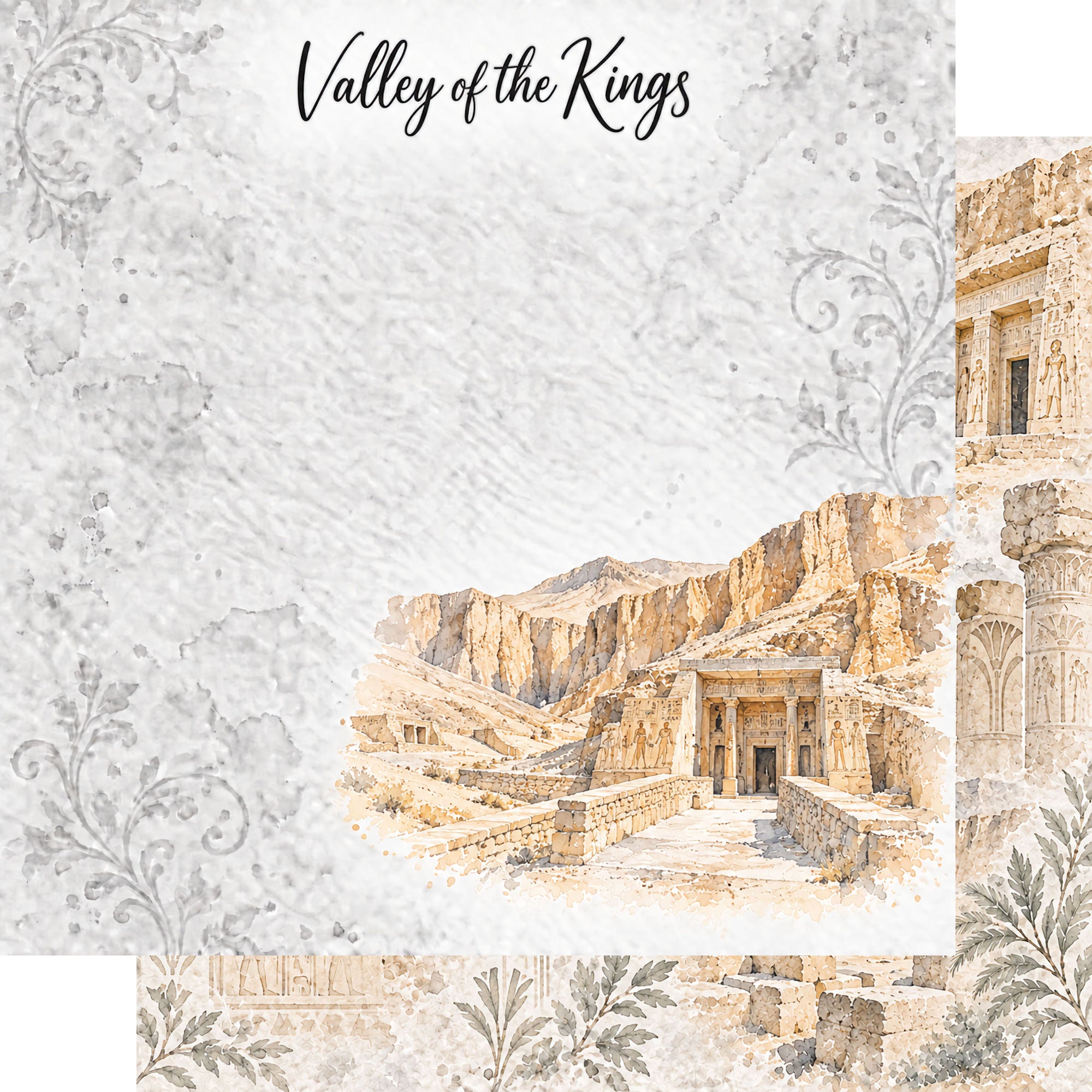 Around The World Collection Egypt Valley of the Kings 12 x 12 Double-Sided Scrapbook Paper by SSC Designs