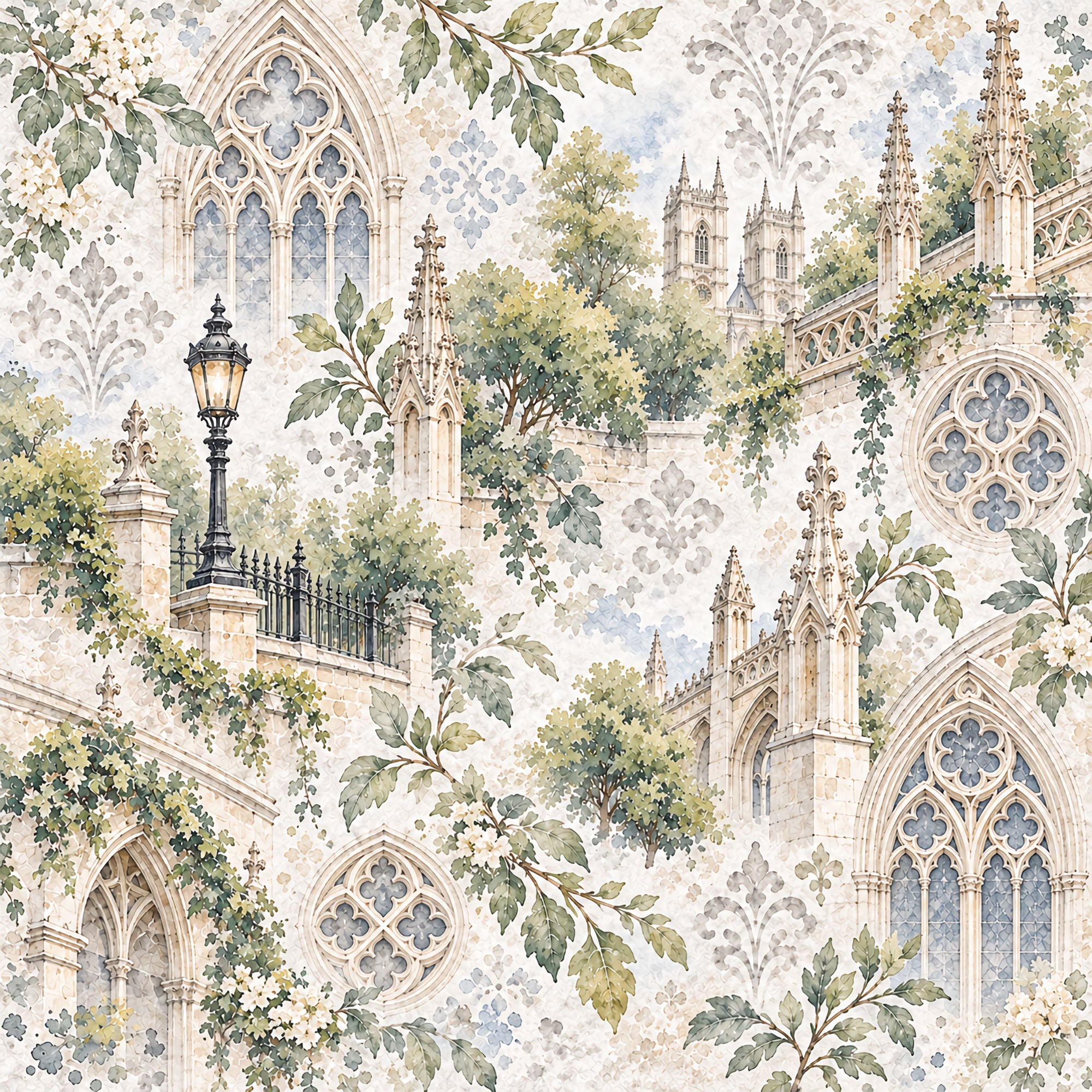 Around The World Collection United Kingdom Westminster Abbey 12 x 12 Double-Sided Scrapbook Paper by SSC Designs