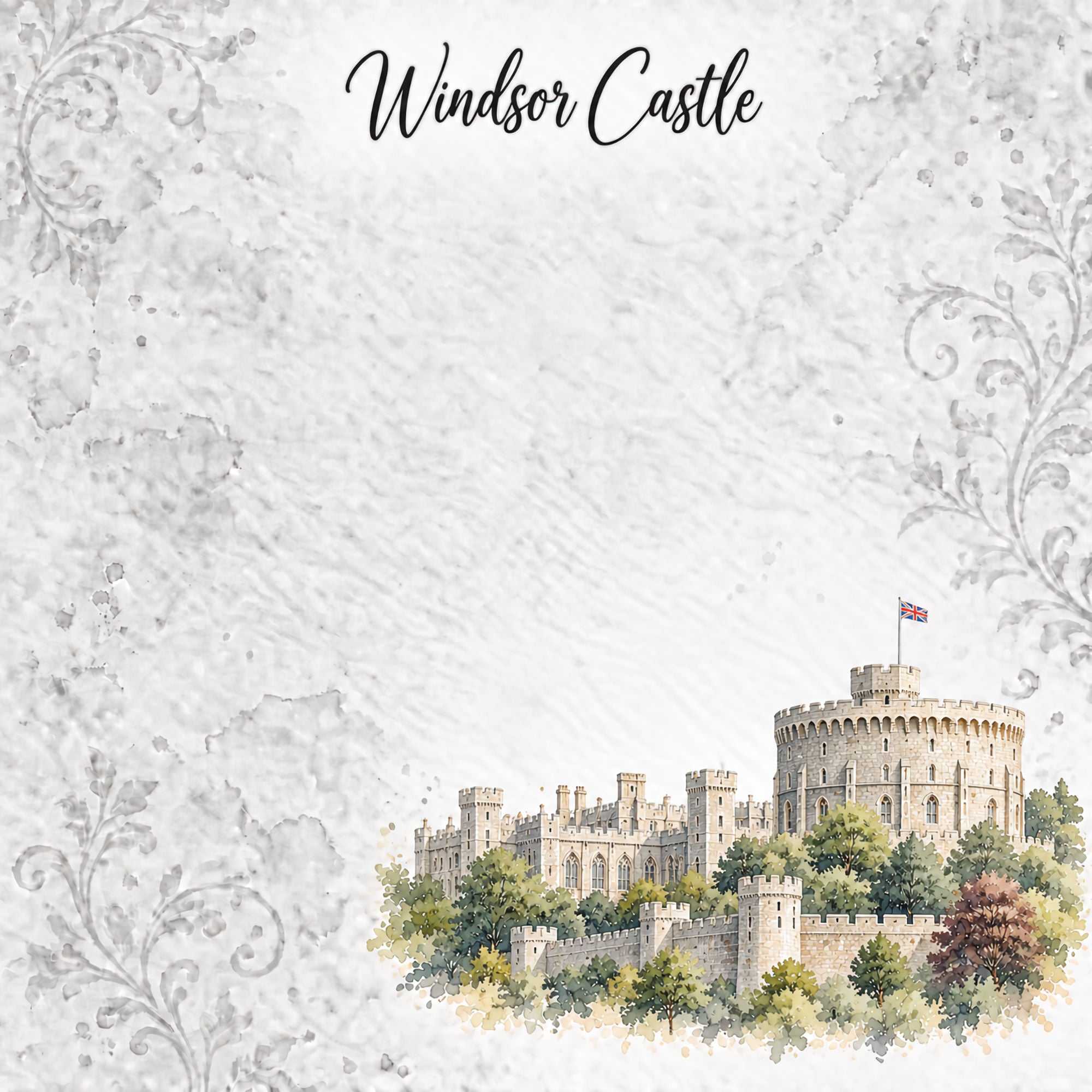 Around The World Collection United Kingdom Windsor Castle 12 x 12 Double-Sided Scrapbook Paper by SSC Designs