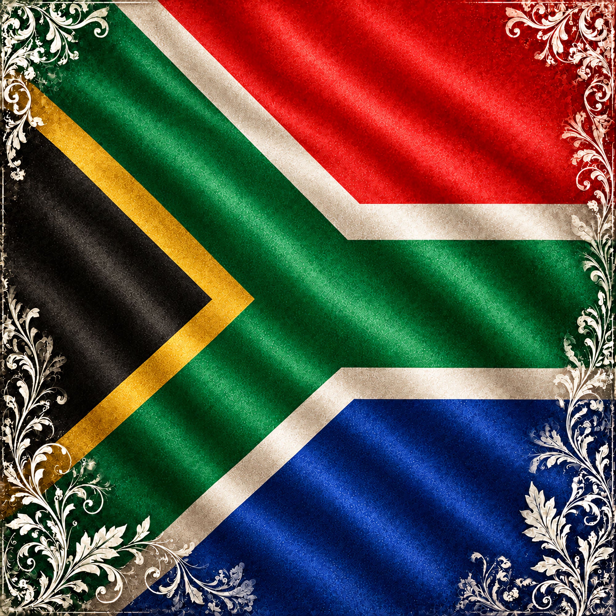 Around The World Collection South Africa Flag 12 x 12 Double-Sided Scrapbook Paper by SSC Designs