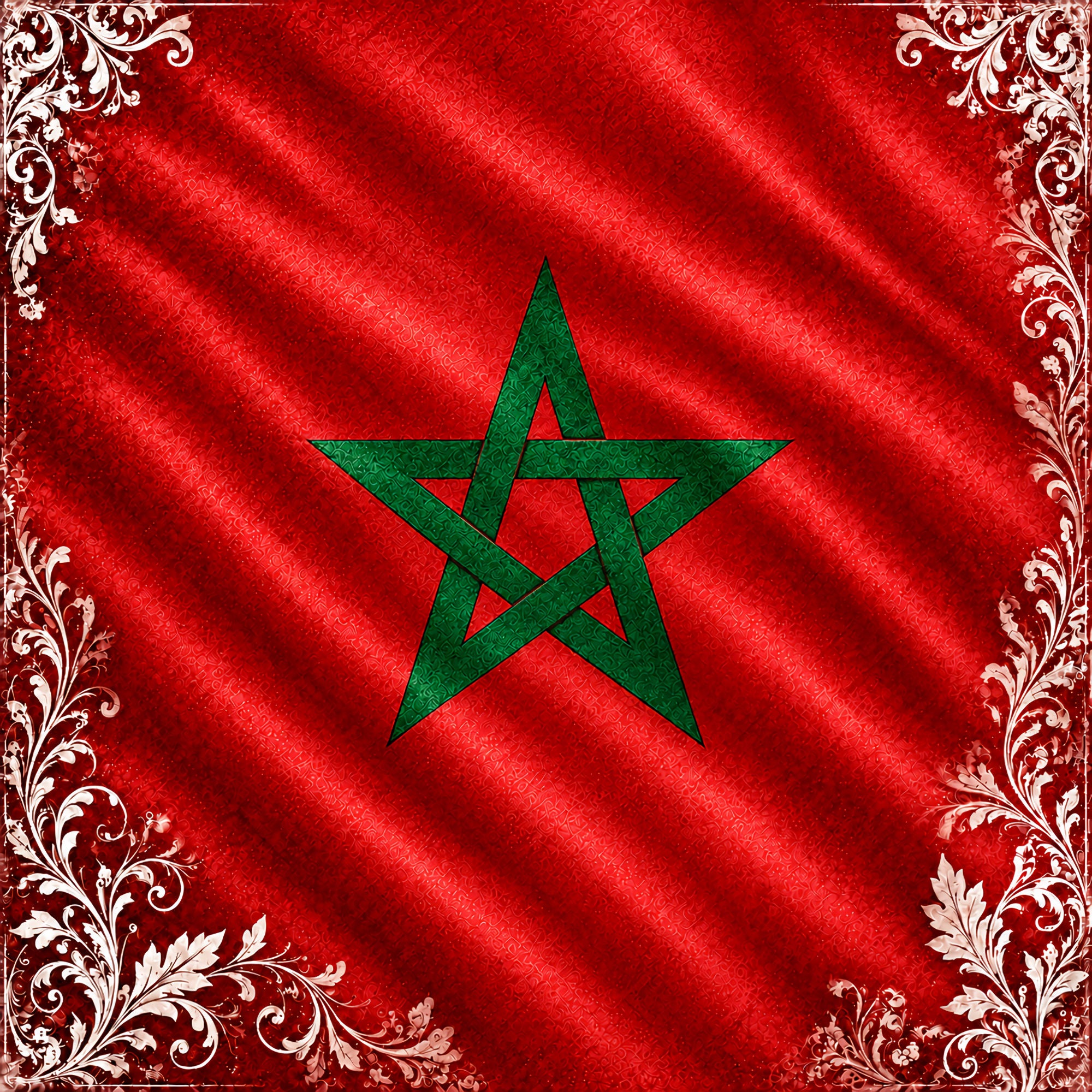 Around The World Collection Morocco Flag 12 x 12 Double-Sided Scrapbook Paper by SSC Designs