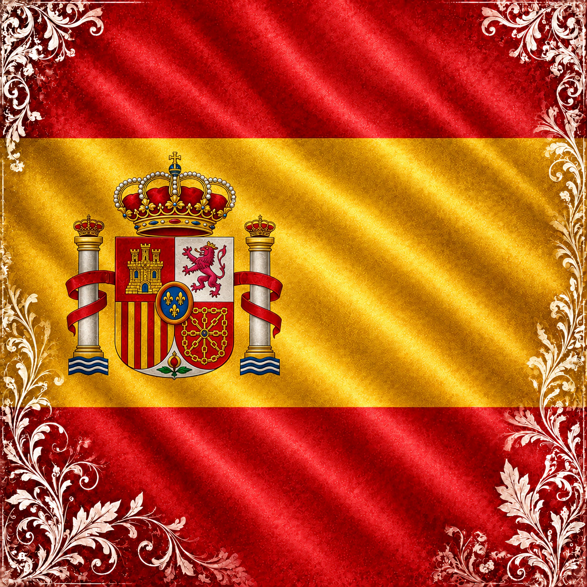 Around The World Collection Spain Flag 12 x 12 Double-Sided Scrapbook Paper by SSC Designs