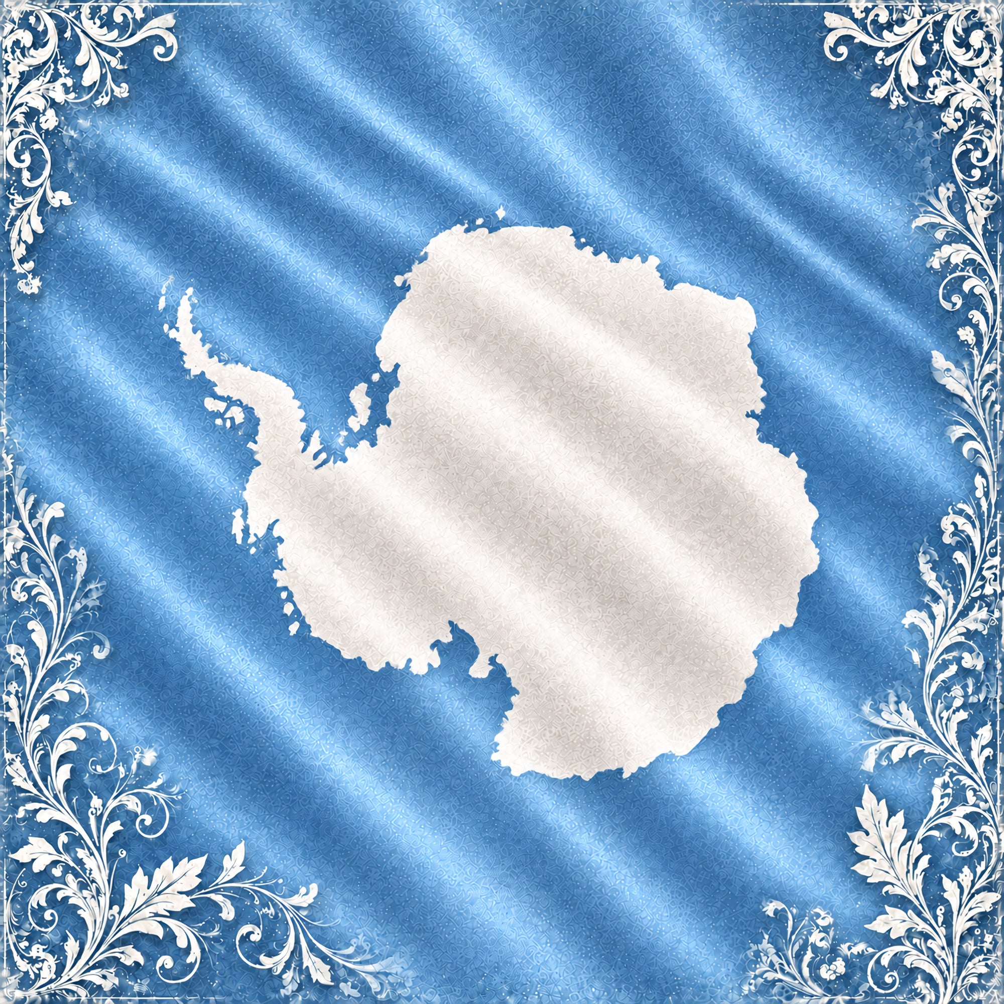 Around The World Collection Antarctica Flag 12 x 12 Double-Sided Scrapbook Paper by SSC Designs