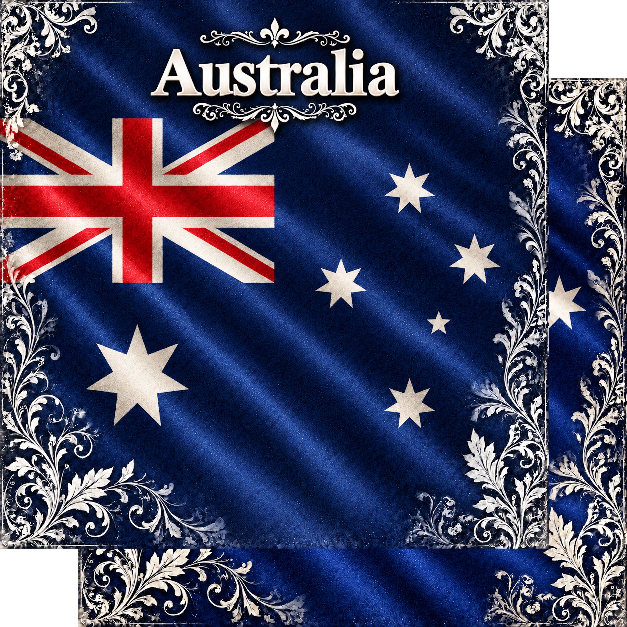 Around The World Collection Australia Flag 12 x 12 Double-Sided Scrapbook Paper by SSC Designs