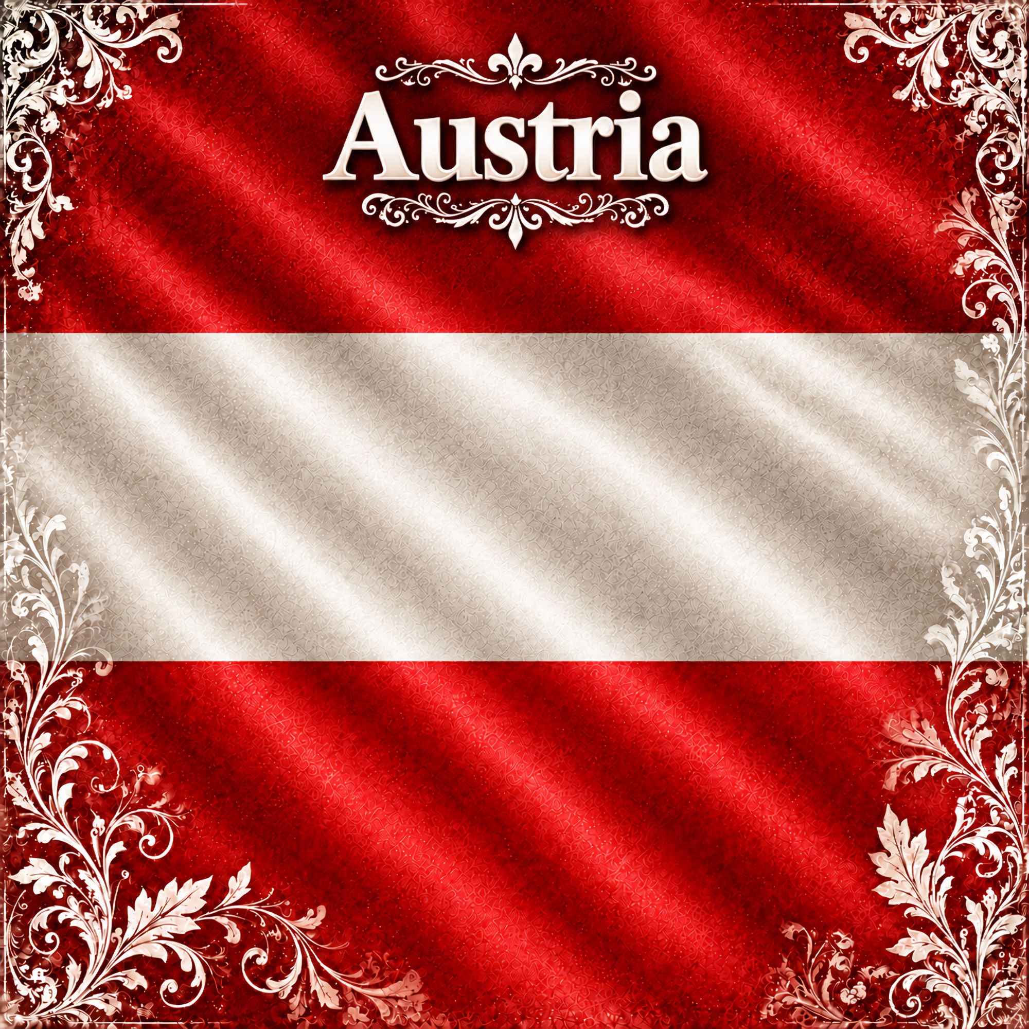 Around The World Collection Austria Flag 12 x 12 Double-Sided Scrapbook Paper by SSC Designs