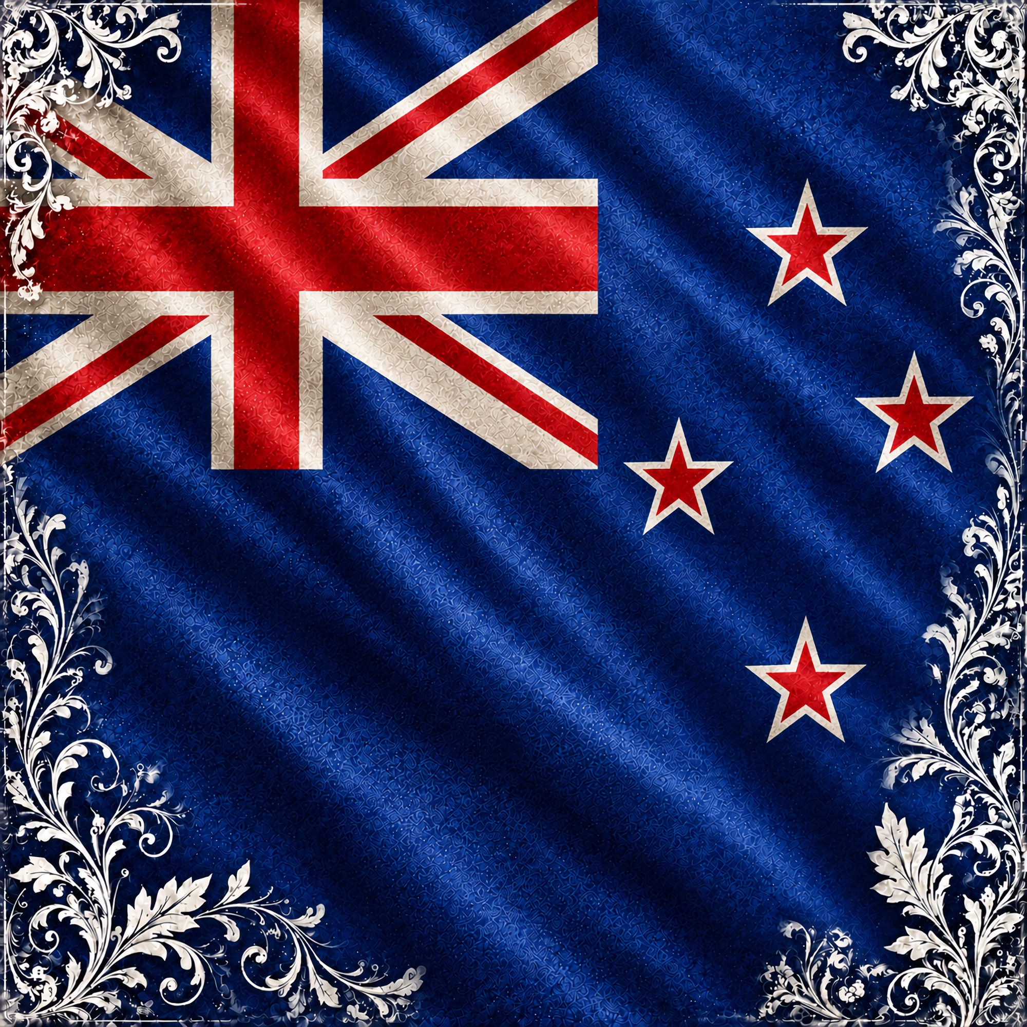 Around The World Collection New Zealand Flag 12 x 12 Double-Sided Scrapbook Paper by SSC Designs