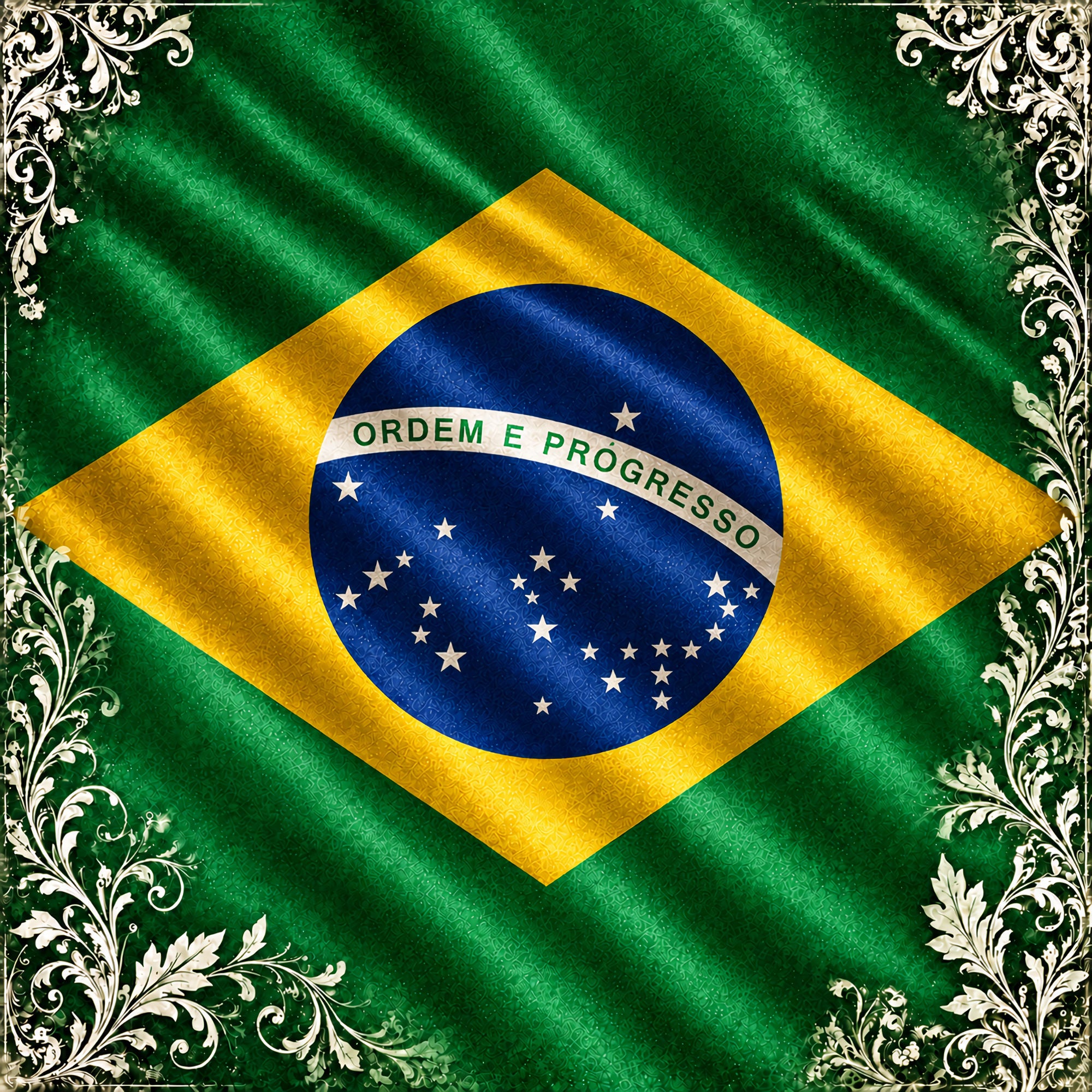 Around The World Collection Brazil Flag 12 x 12 Double-Sided Scrapbook Paper by SSC Designs