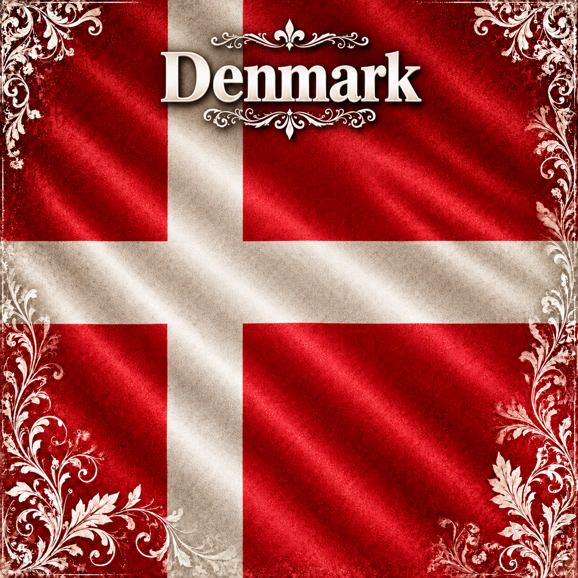 Around The World Collection Denmark Flag 12 x 12 Double-Sided Scrapbook Paper by SSC Designs