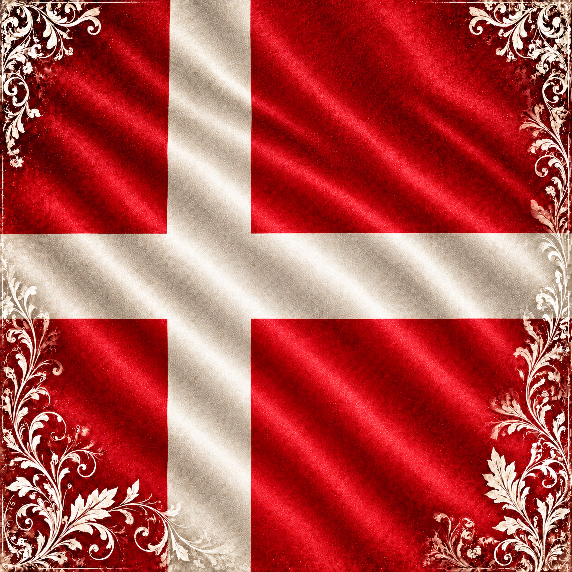 Around The World Collection Denmark Flag 12 x 12 Double-Sided Scrapbook Paper by SSC Designs