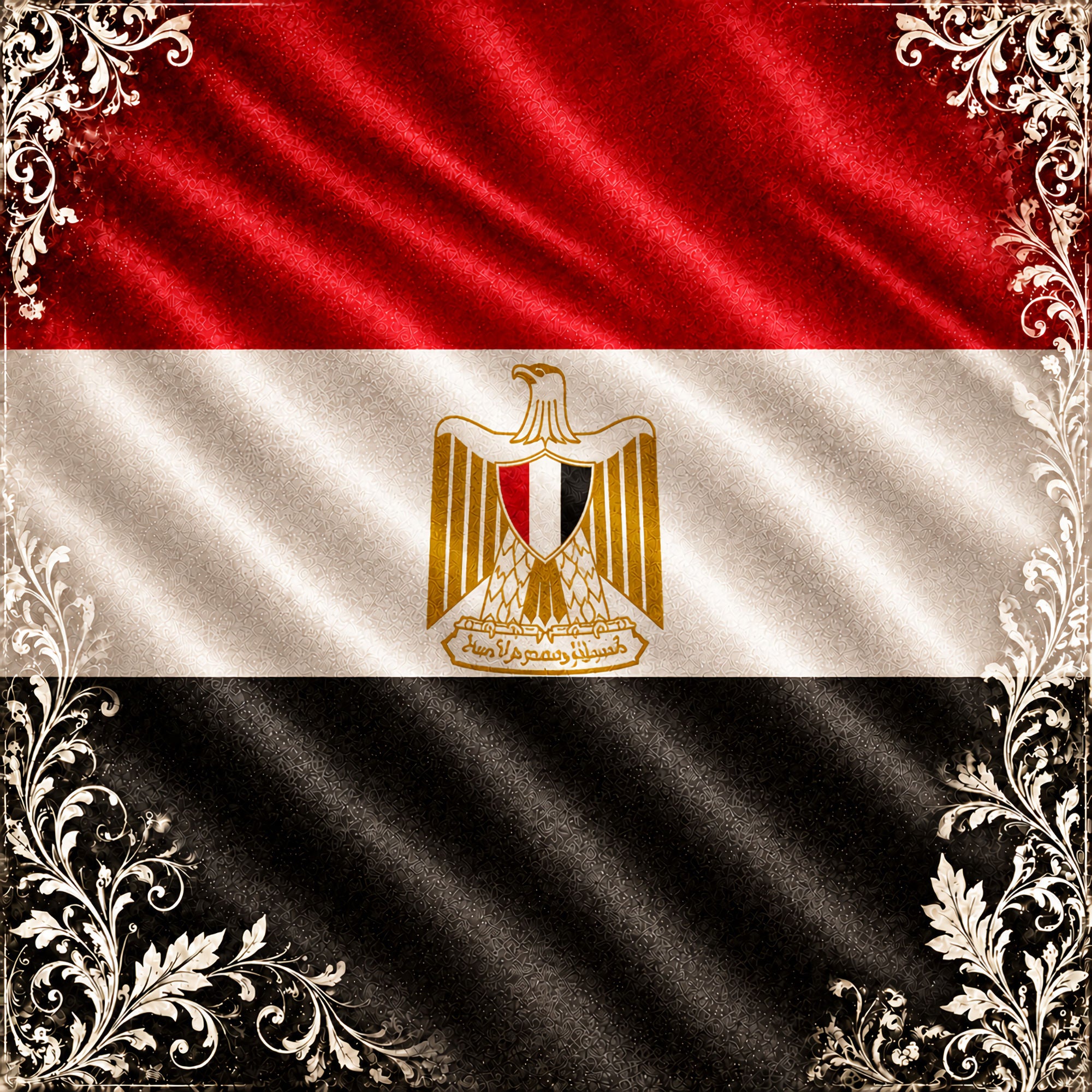 Around The World Collection Egypt Flag 12 x 12 Double-Sided Scrapbook Paper by SSC Designs