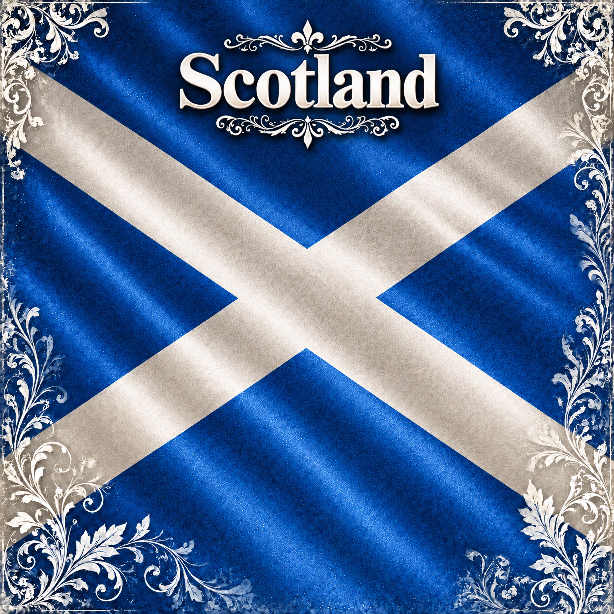 Around The World Collection Scotland Flag 12 x 12 Double-Sided Scrapbook Paper by SSC Designs