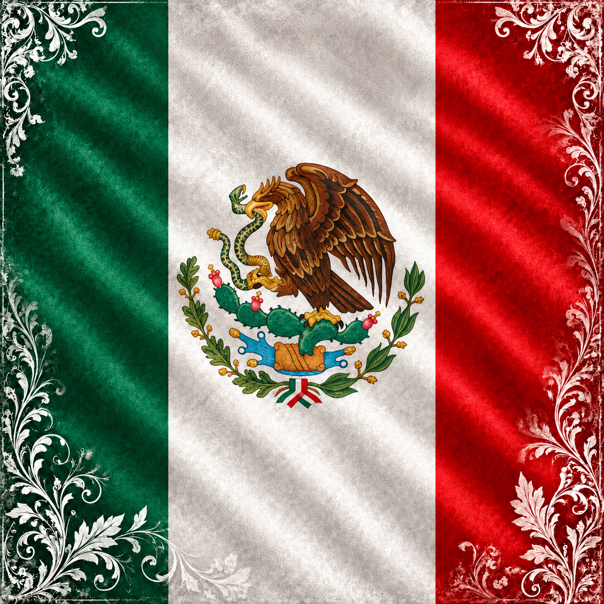 Around The World Collection Mexico Flag 12 x 12 Double-Sided Scrapbook Paper by SSC Designs