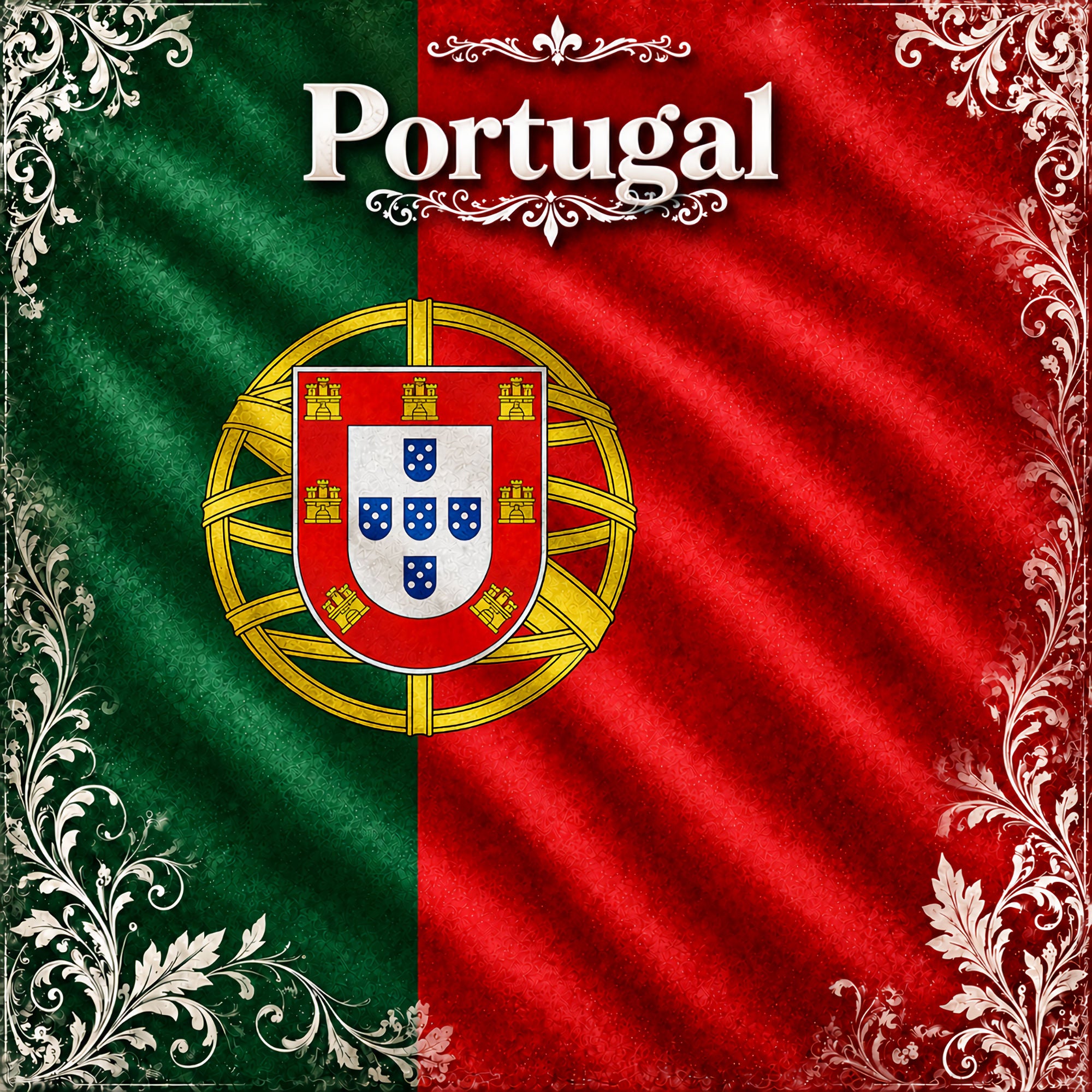 Around The World Collection Portugal Flag 12 x 12 Double-Sided Scrapbook Paper by SSC Designs