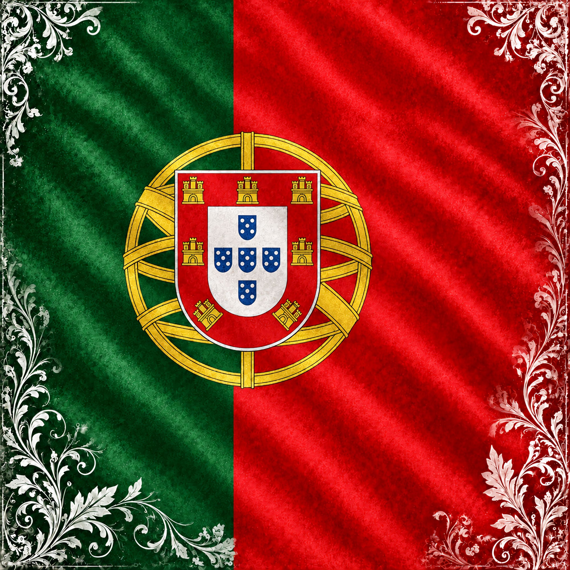 Around The World Collection Portugal Flag 12 x 12 Double-Sided Scrapbook Paper by SSC Designs
