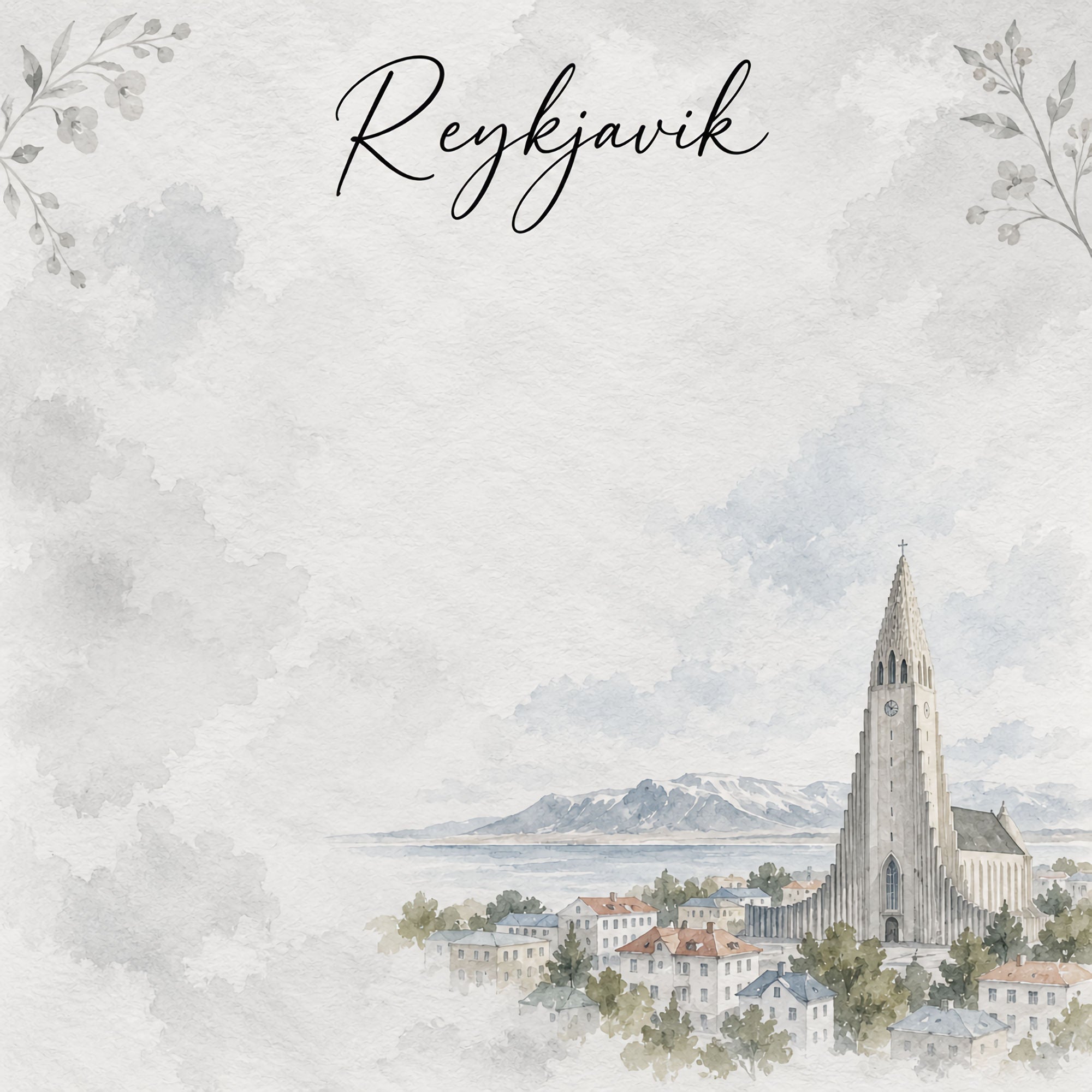 Around The World Collection Iceland Reykjavik 12 x 12 Double-Sided Scrapbook Paper by SSC Designs