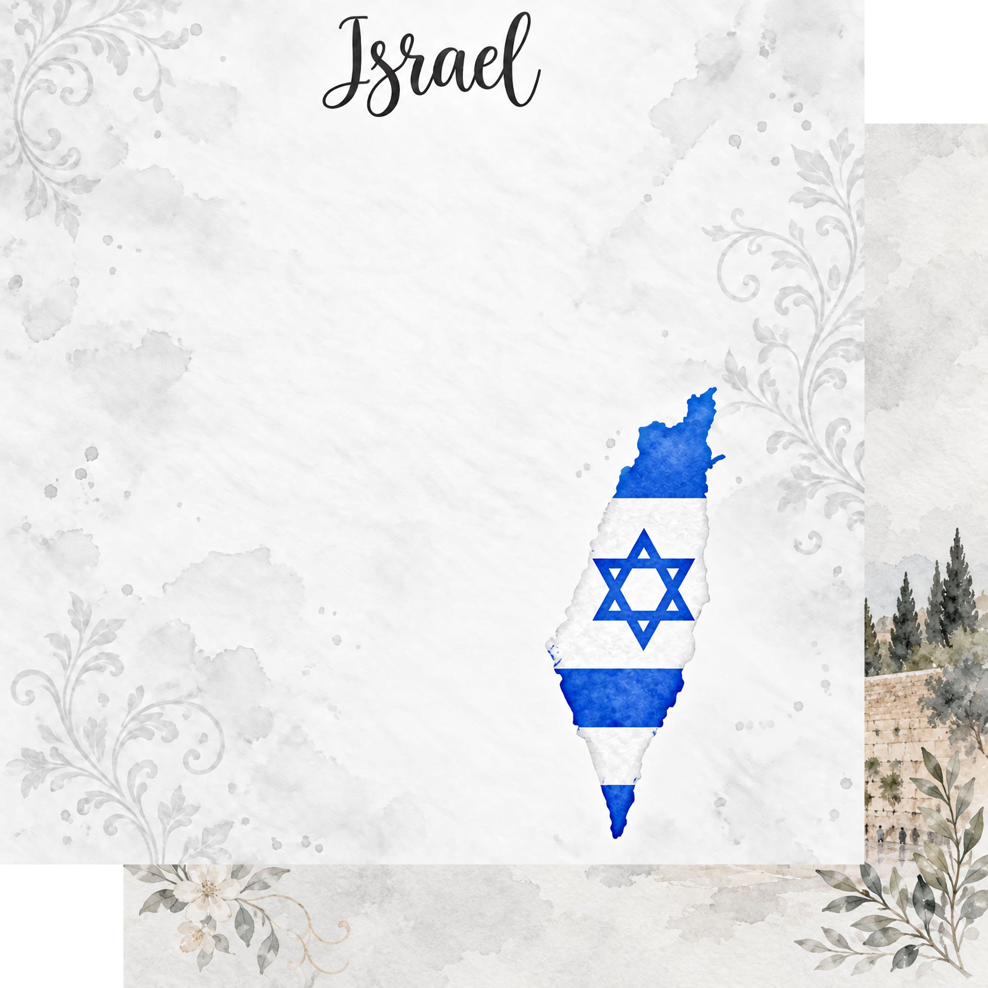 Around The World Collection Israel Jerusalem 12 x 12 Double-Sided Scrapbook Paper by SSC Designs