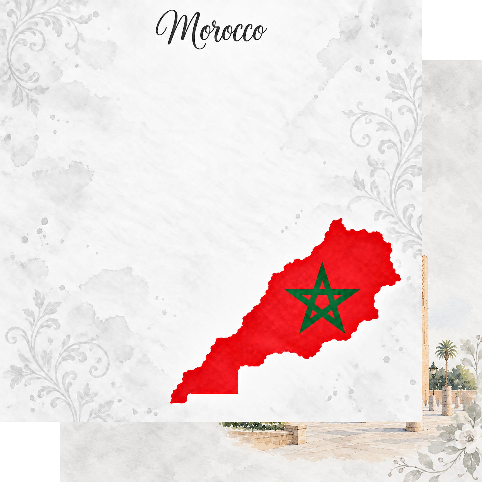 Around The World Collection Morocco Rabat 12 x 12 Double-Sided Scrapbook Paper by SSC Designs