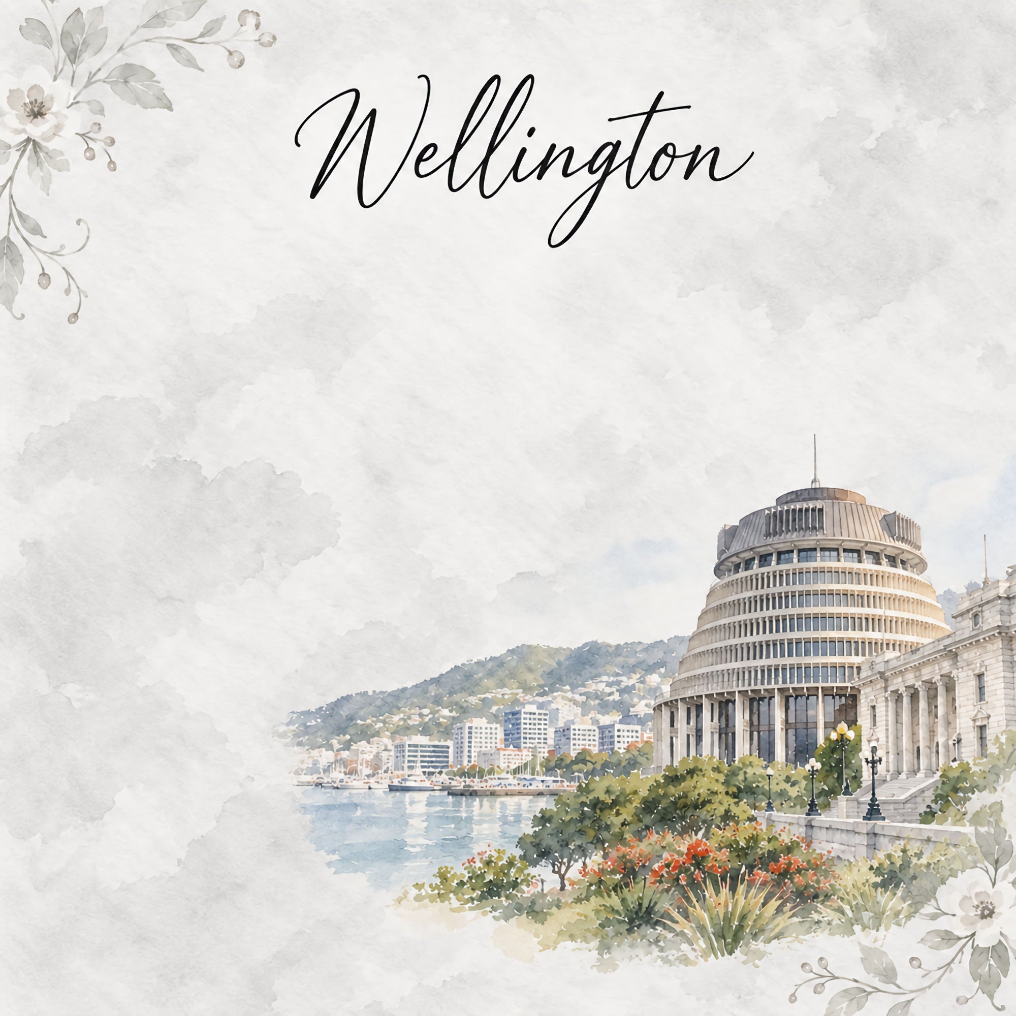 Around The World Collection New Zealand Wellington 12 x 12 Double-Sided Scrapbook Paper by SSC Designs