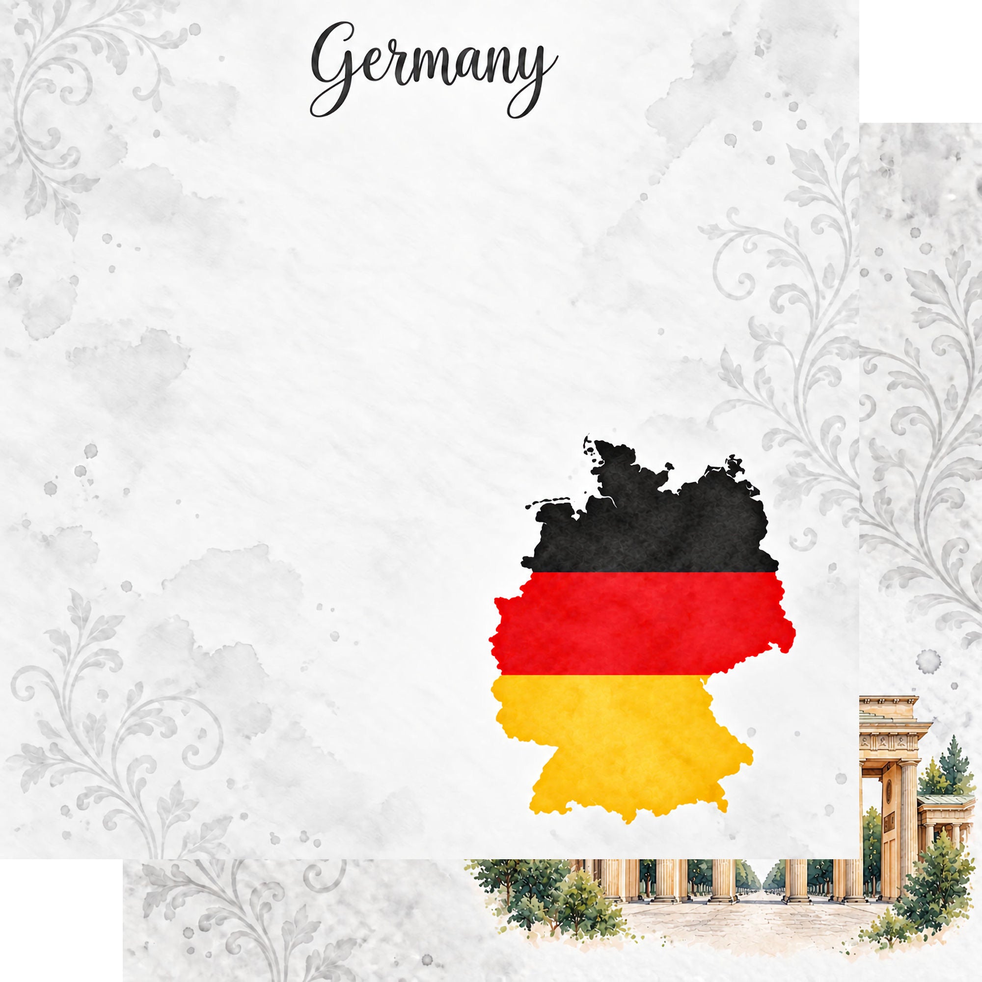 Around The World Collection Germany Berlin 12 x 12 Double-Sided Scrapbook Paper by SSC Designs