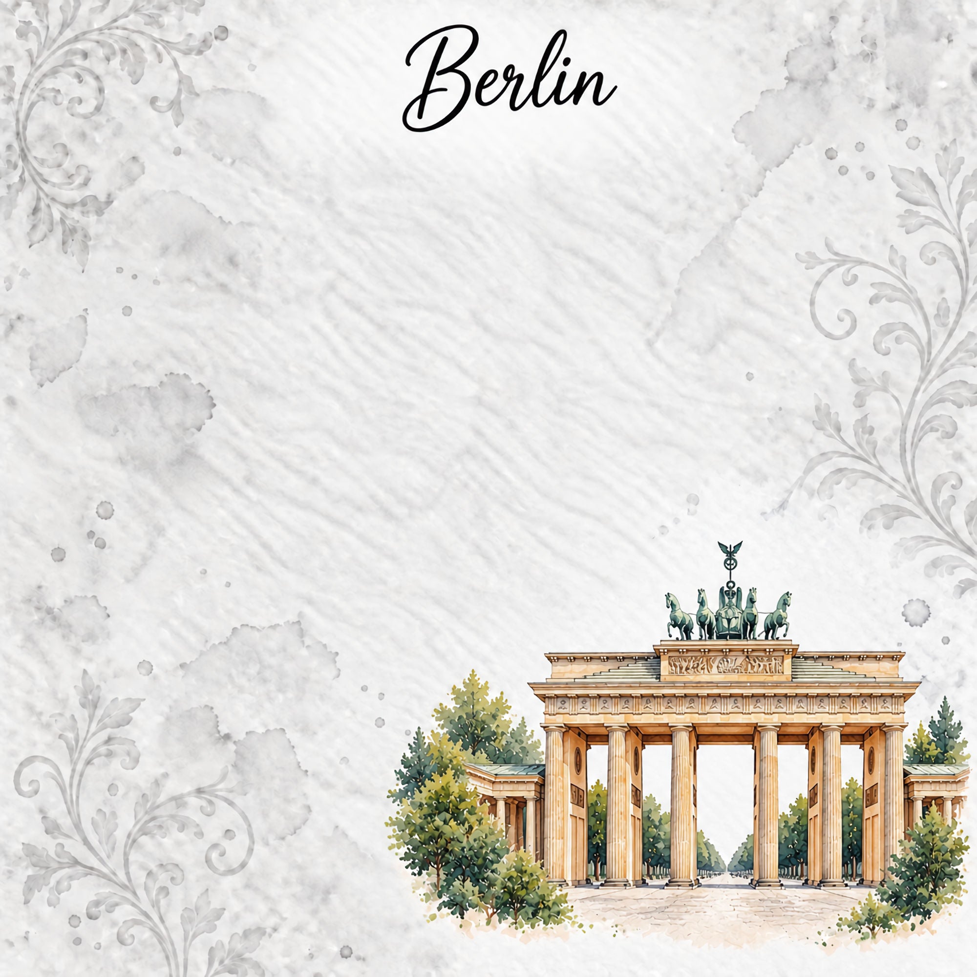 Around The World Collection Germany Berlin 12 x 12 Double-Sided Scrapbook Paper by SSC Designs