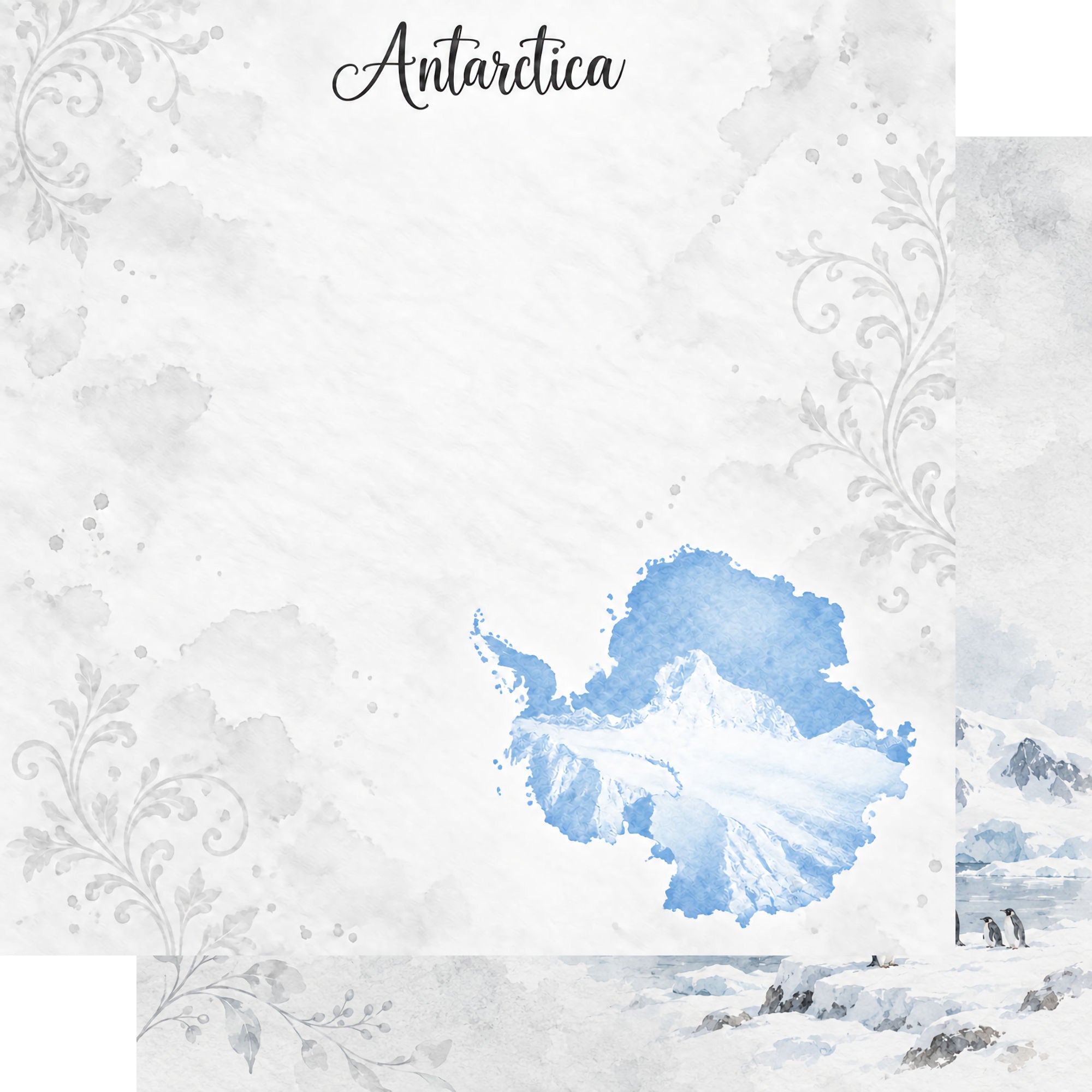 Around The World Collection Antarctica 12 x 12 Double-Sided Scrapbook Paper by SSC Designs
